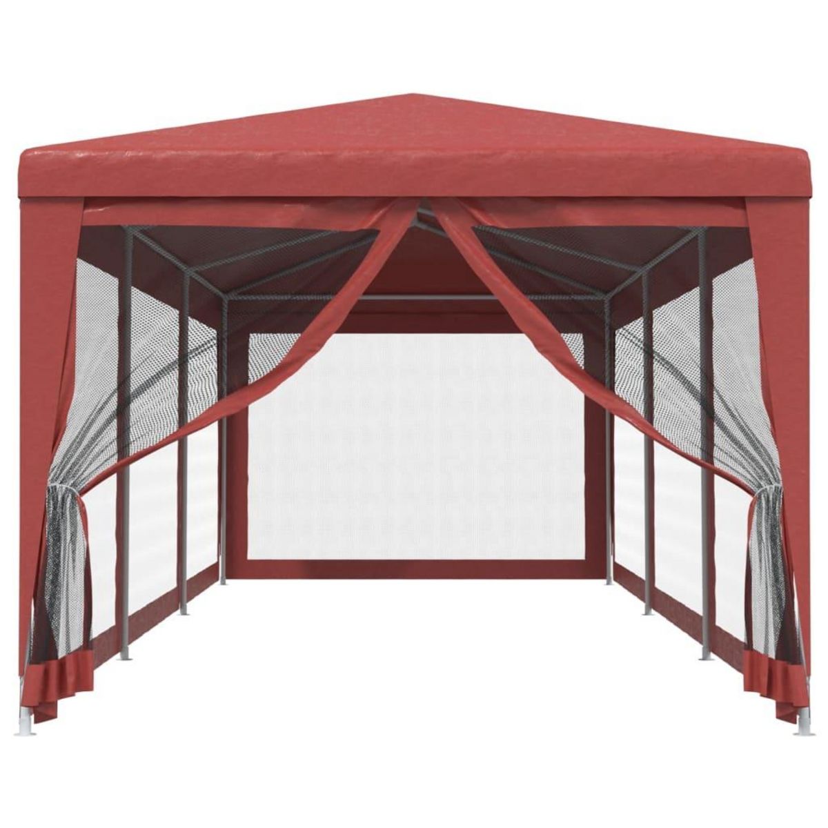 VIDAXL Tente de fete avec 8 parois laterales en maille Rouge 3x9m PEHD