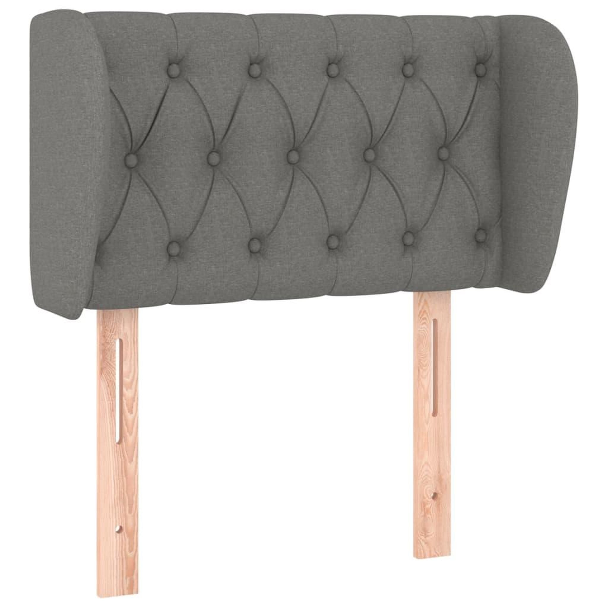 Voir la diapositive 2 : VIDAXL Tete de lit avec oreilles Gris fonce 83x23x78/88 cm Tissu