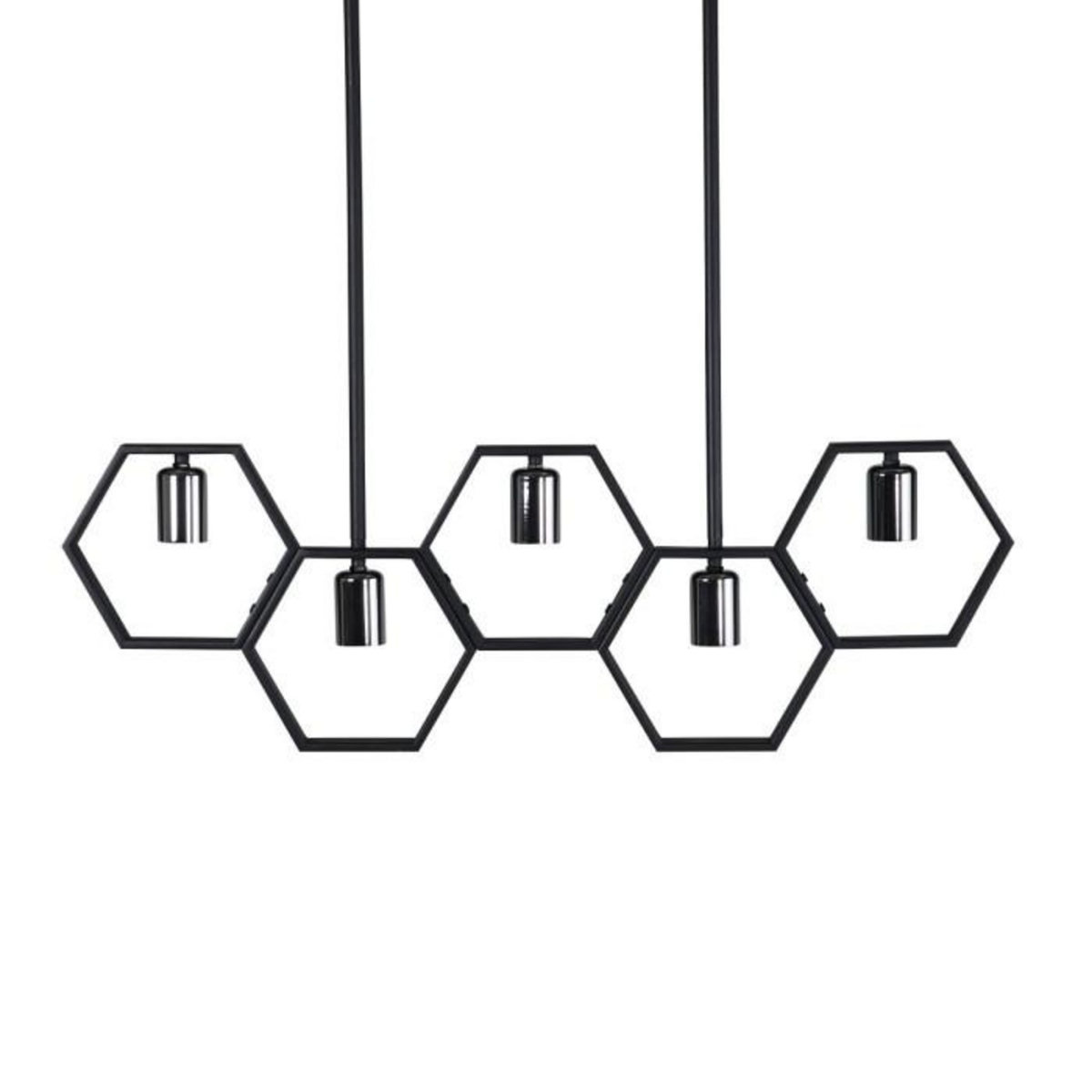Paris Prix Lampe Suspension Design 5 Lampes  Queen B  80cm Noir
