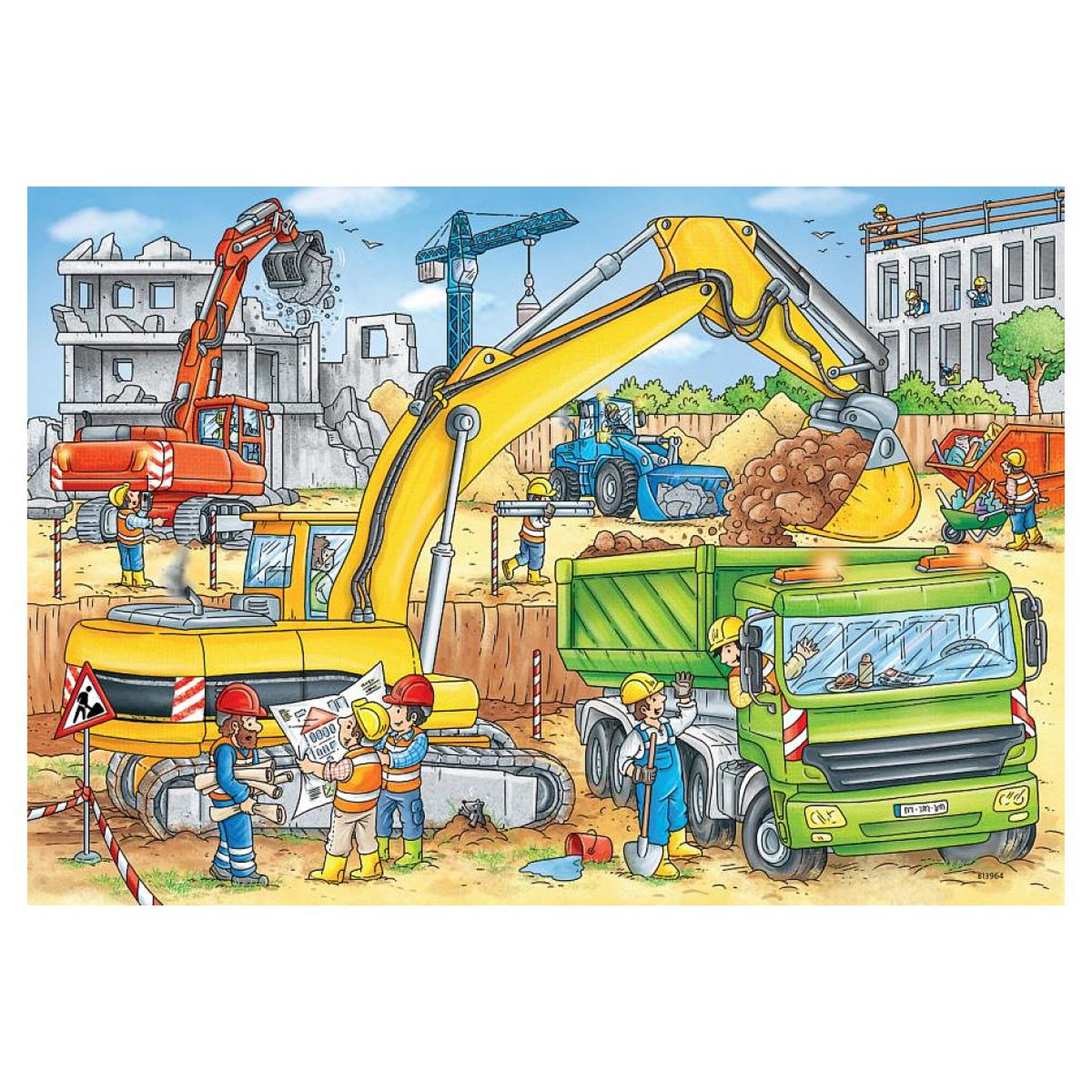 Voir la diapositive 3 : RAVENSBURGER Puzzles 2x24 p - beaucoup de travail sur le chantier