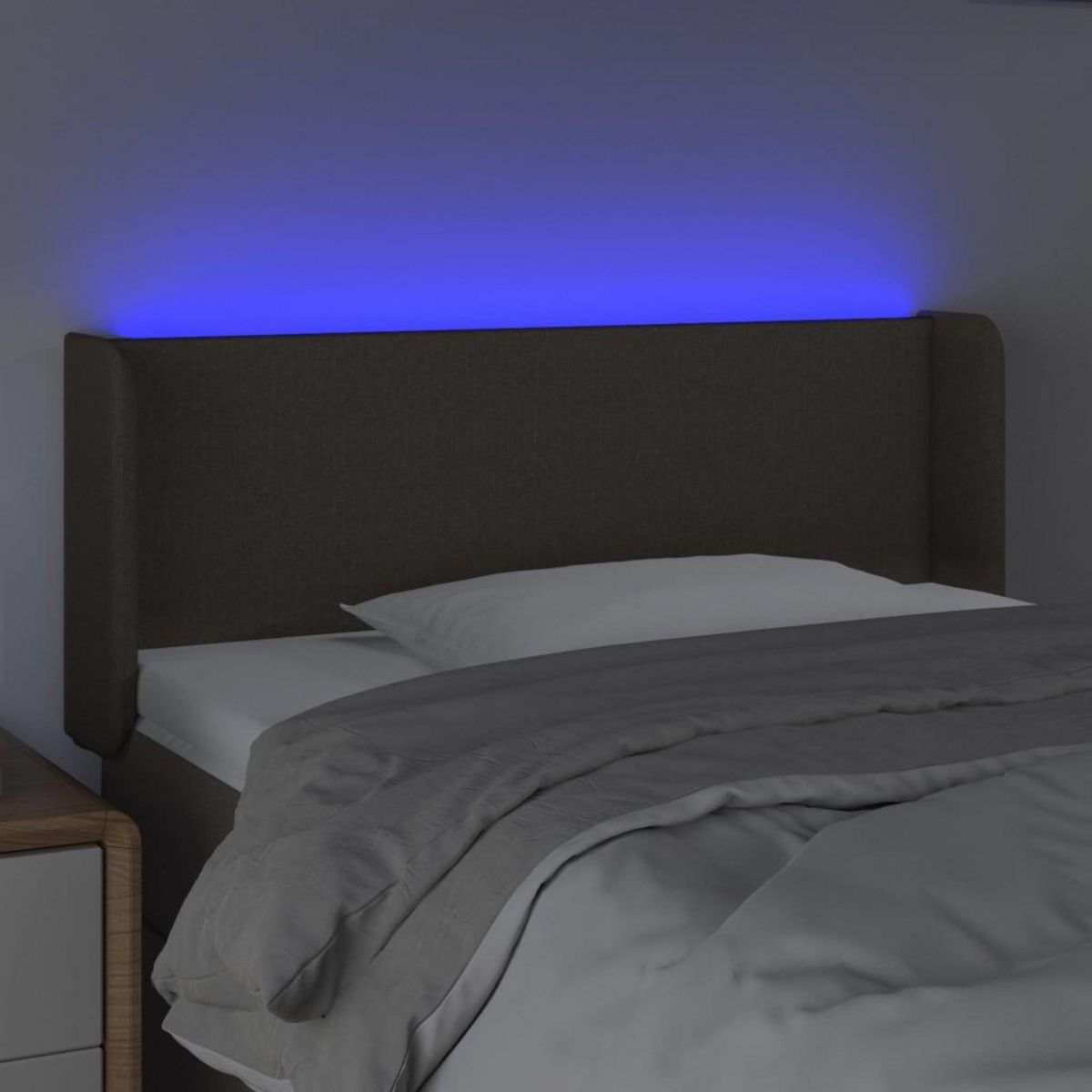 VIDAXL Tete de lit a LED Taupe 93x16x78/88 cm Tissu