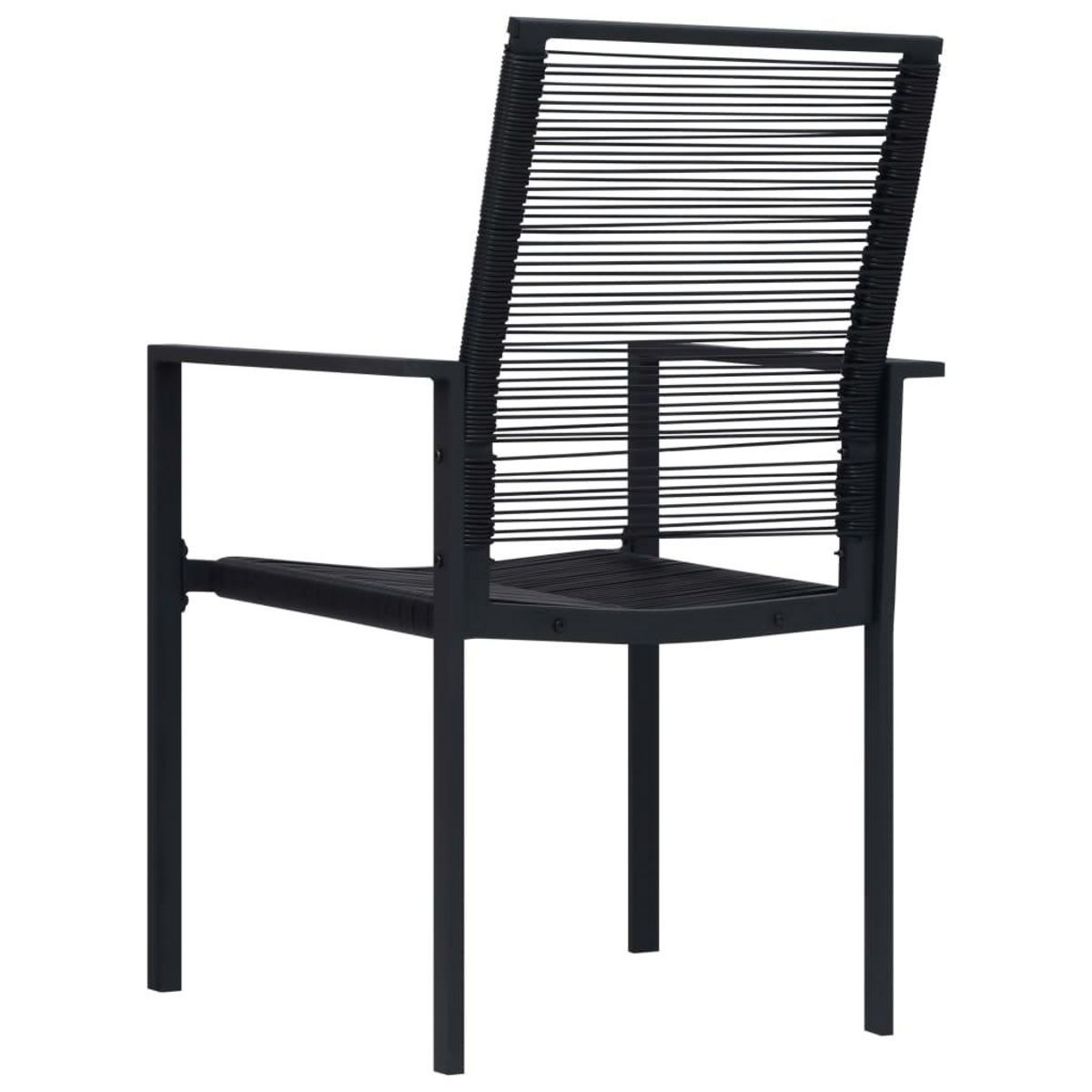 VIDAXL Chaises de jardin lot de 4 Rotin PVC Noir