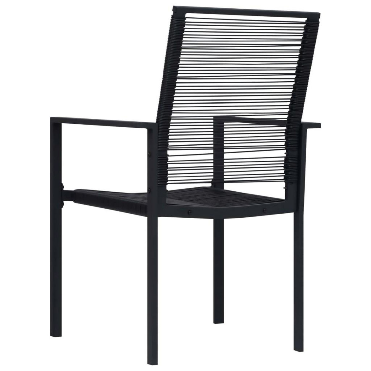 VIDAXL Chaises de jardin lot de 4 Rotin PVC Noir