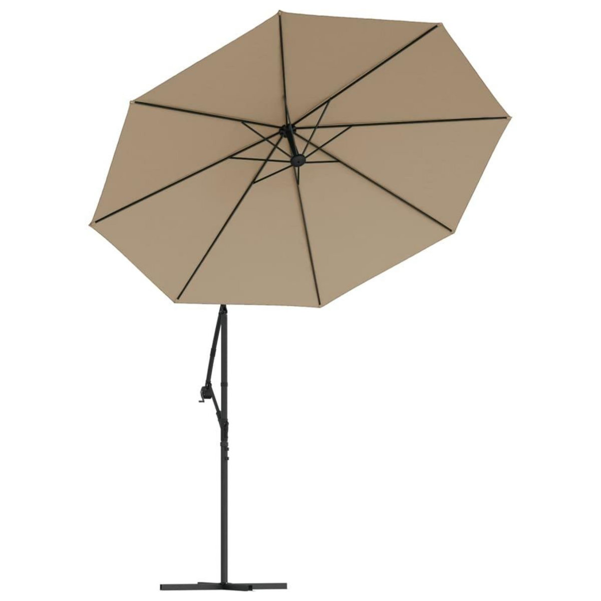 VIDAXL Tissu de remplacement pour parasol deporte Taupe 350 cm
