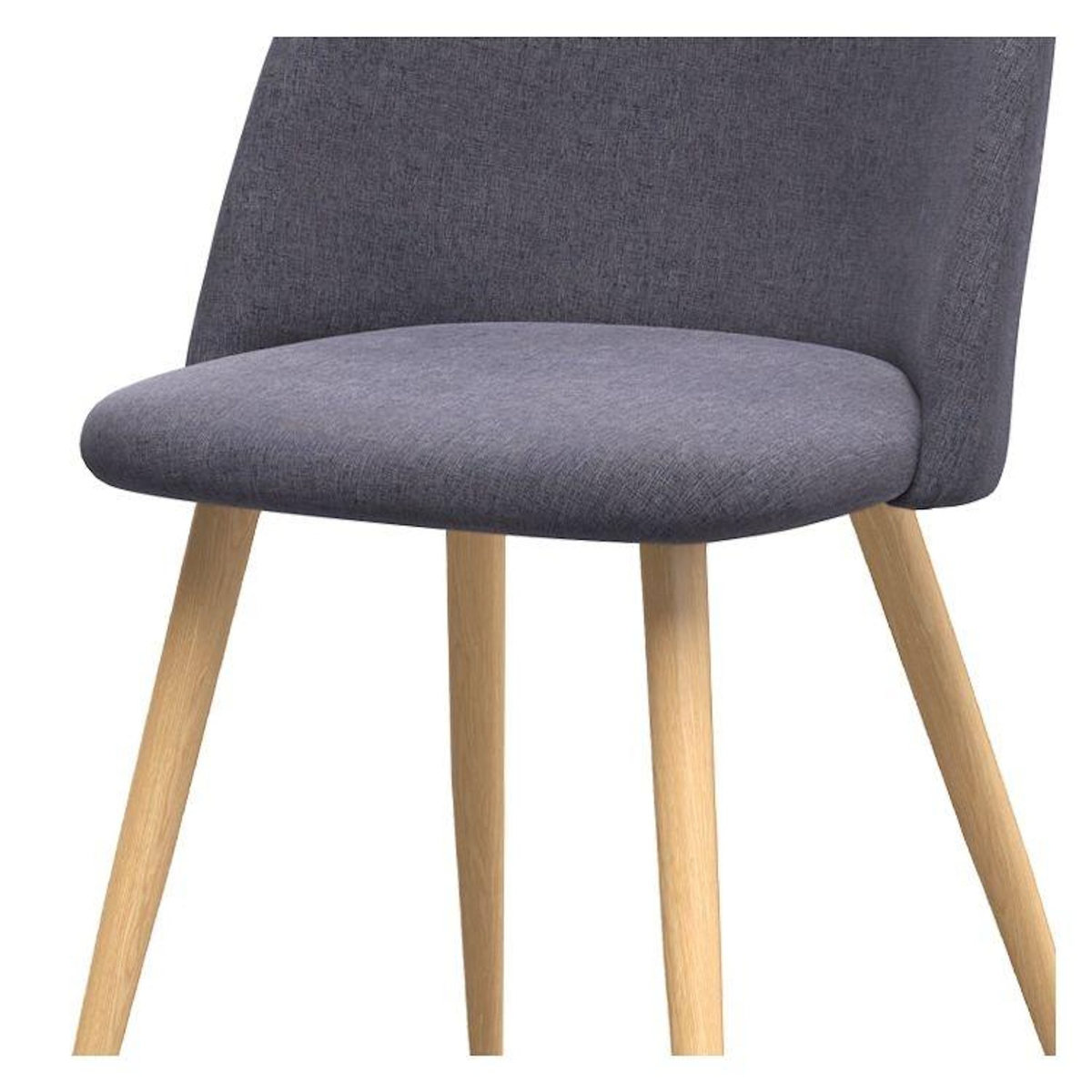 Rendez vous déco Lot de 2 chaises en tissu bleu et pieds en métal effet bois - Cozy