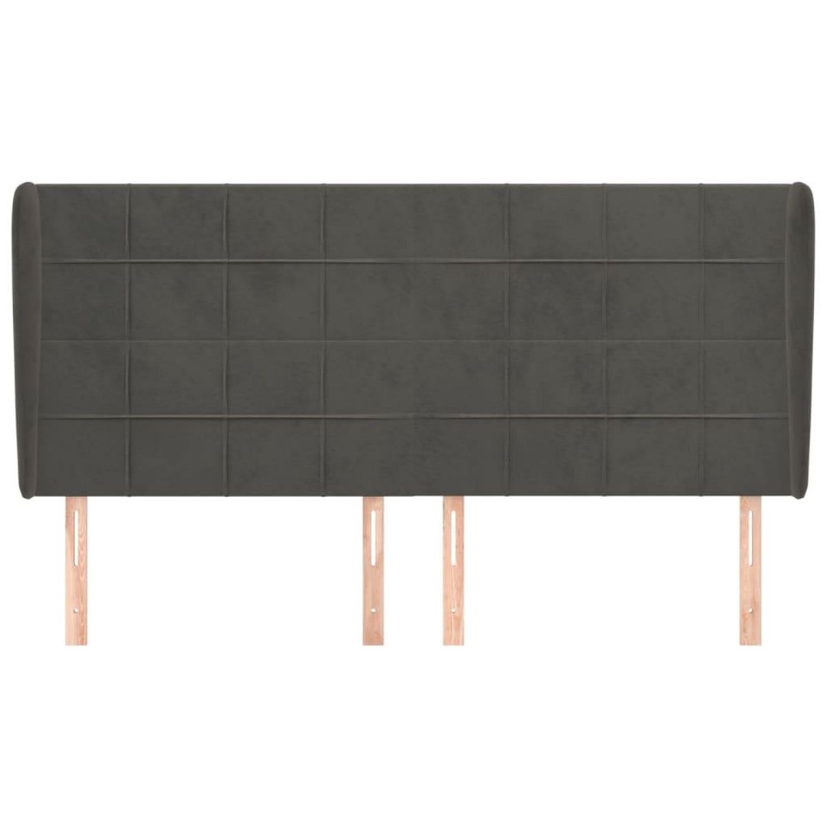 VIDAXL Tete de lit avec oreilles Gris fonce 183x23x118/128 cm Velours