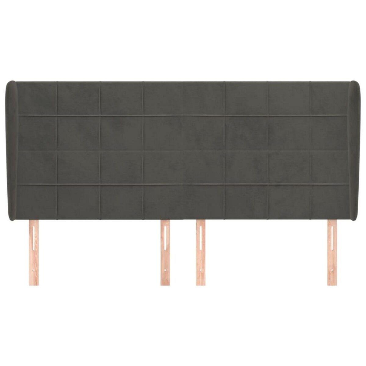 VIDAXL Tete de lit avec oreilles Gris fonce 183x23x118/128 cm Velours