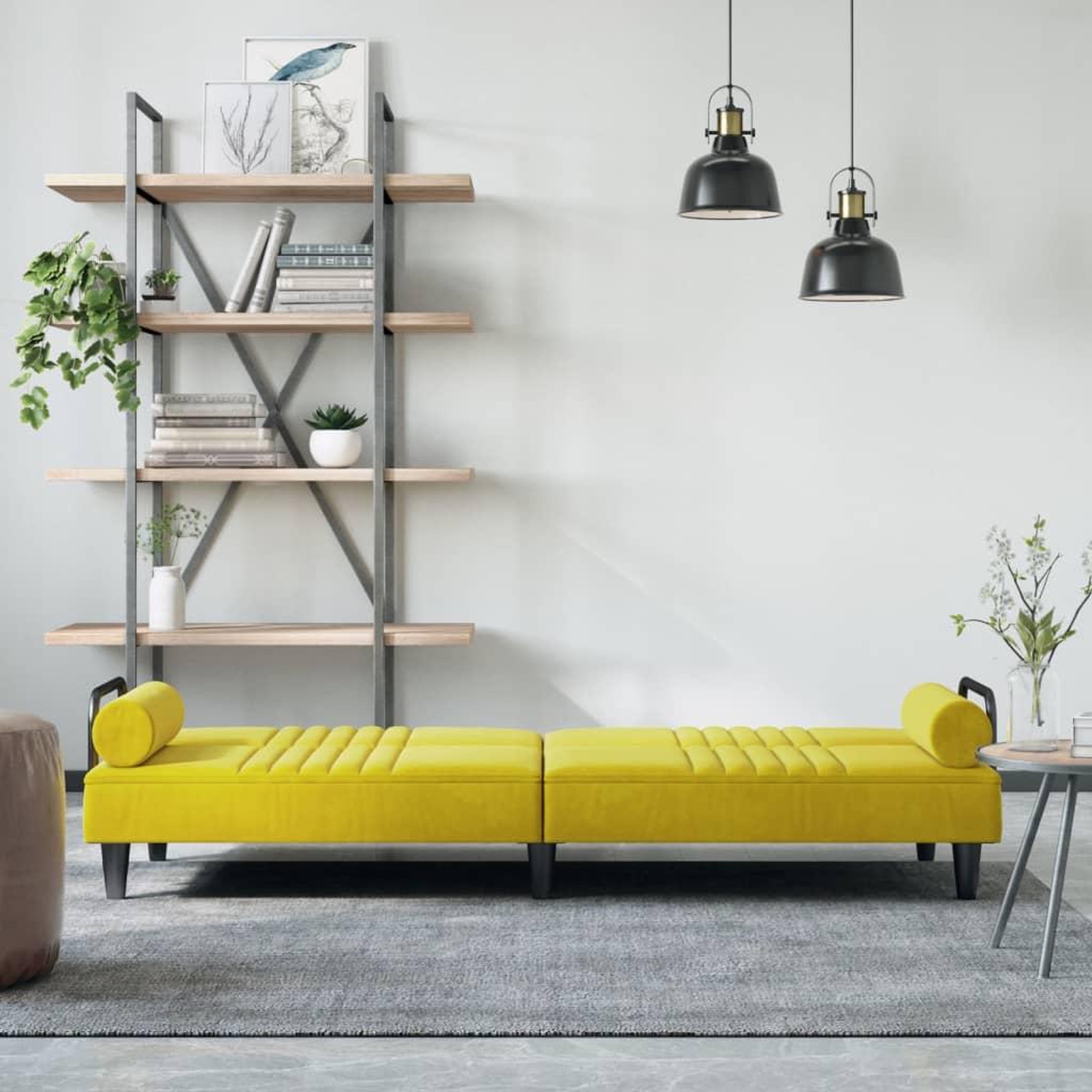 Voir la diapositive 3 : VIDAXL Canape-lit avec accoudoirs jaune velours