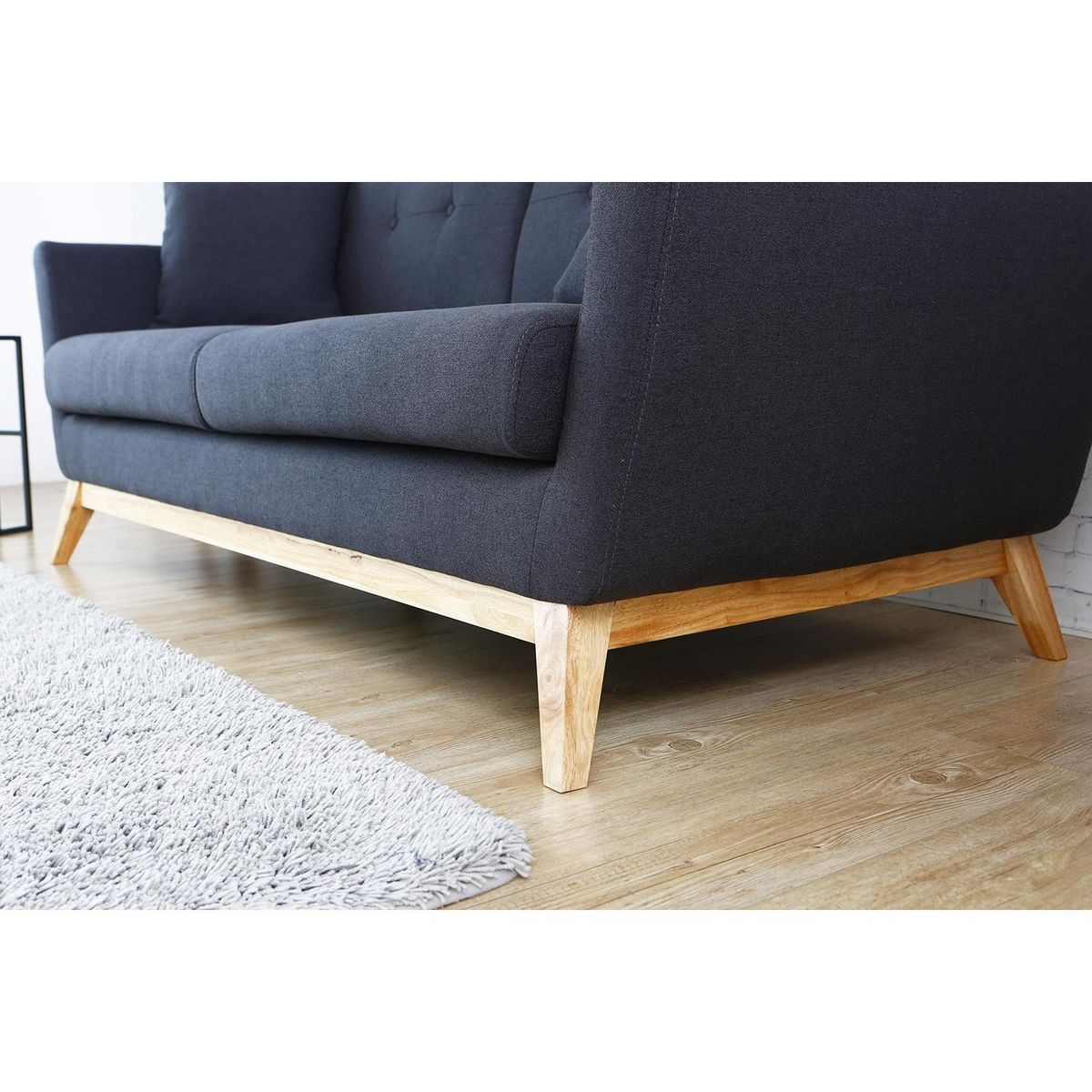 CONCEPT USINE Canapé scandinave 3 places en tissu gris anthracite HOGA