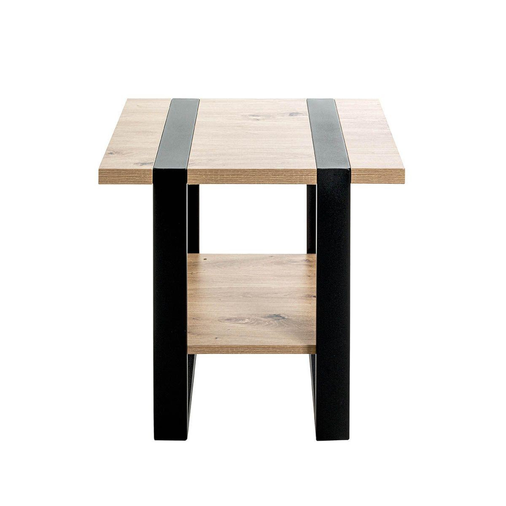 Voir la diapositive 2 : Paris Prix Table d'Appoint  Miranda  45cm Chêne & Noir