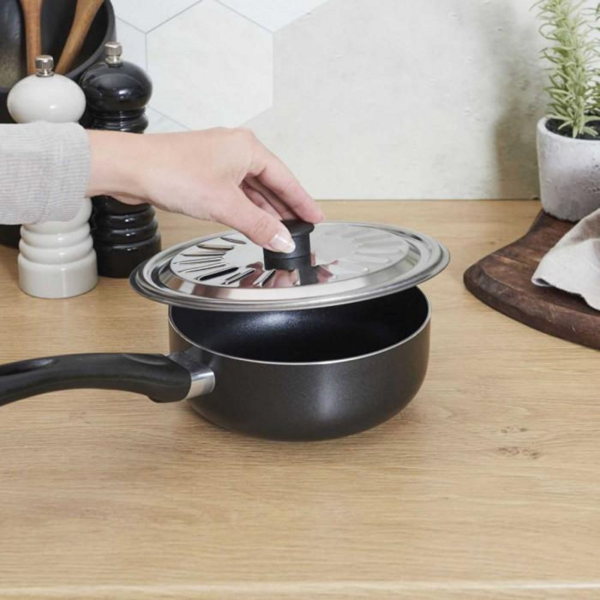 Paris Prix Couvercle de Cuisson en Inox  Universel  20cm Argent