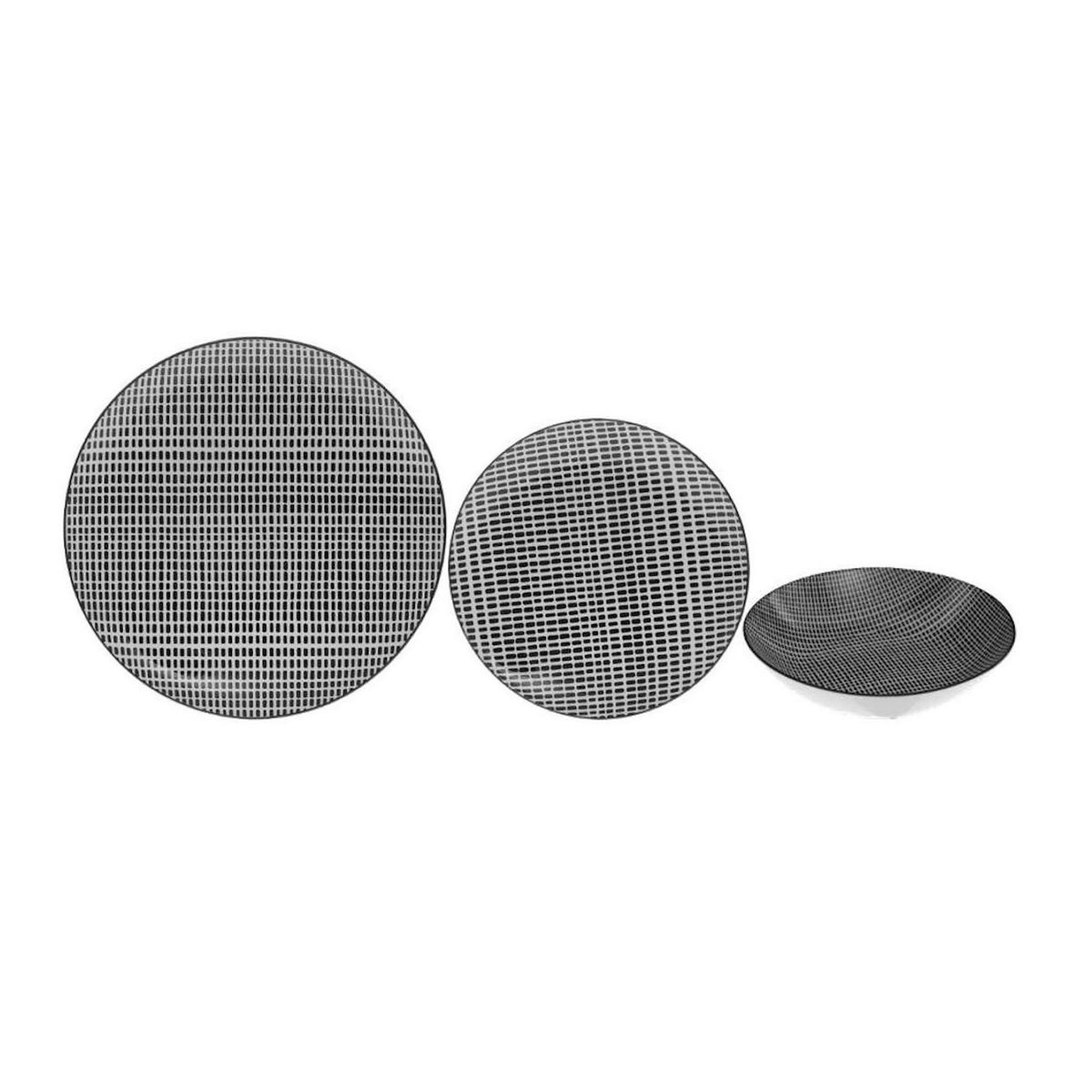 SECRET DE GOURMET Service de Table 18 Pièces  Bohemia Square  27cm Noir