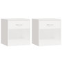 Voir la diapositive 2 : VIDAXL Table de chevet 2 pcs avec tiroir Blanc