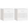 Voir la diapositive 2 : VIDAXL Table de chevet 2 pcs avec tiroir Blanc