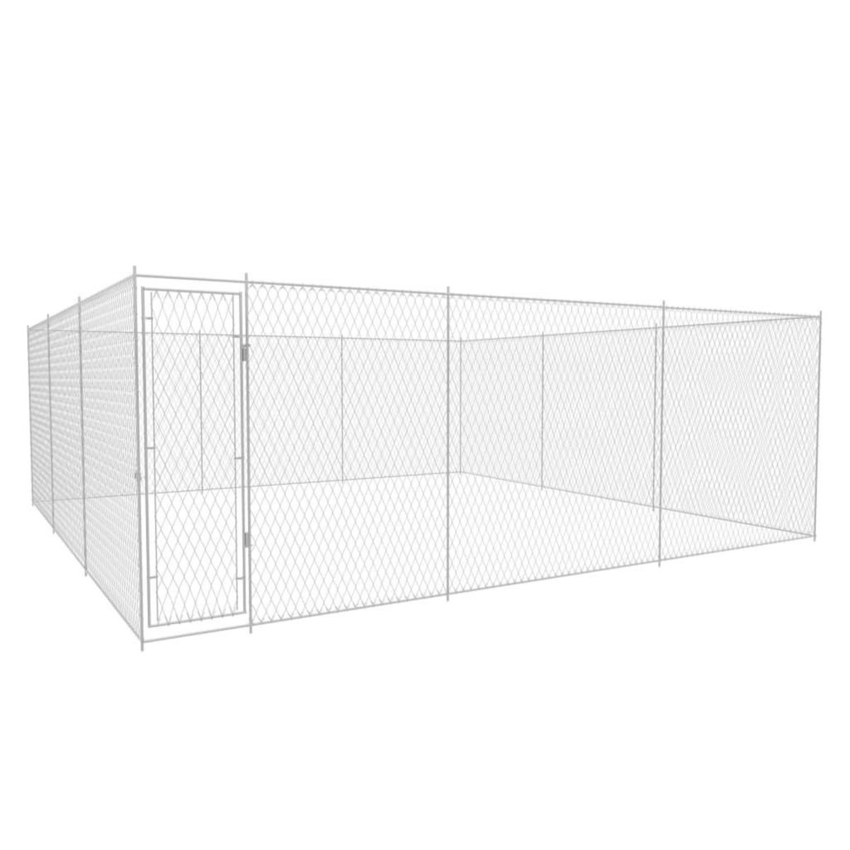 VIDAXL Chenil exterieur pour chiens Acier galvanise 570x570x185 cm