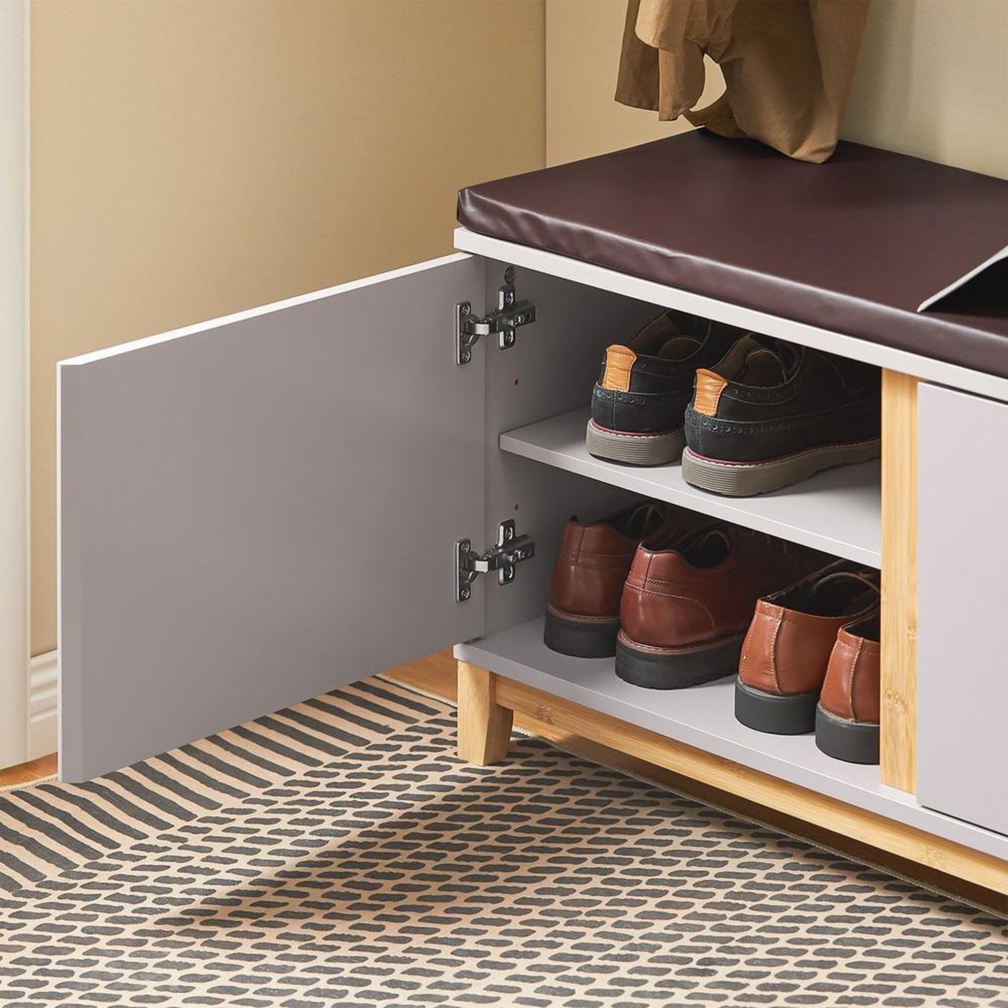 Voir la diapositive 4 : SOBUY SoBuy - Banc de rangement à chaussures avec deux portes - Nordique - FSR117