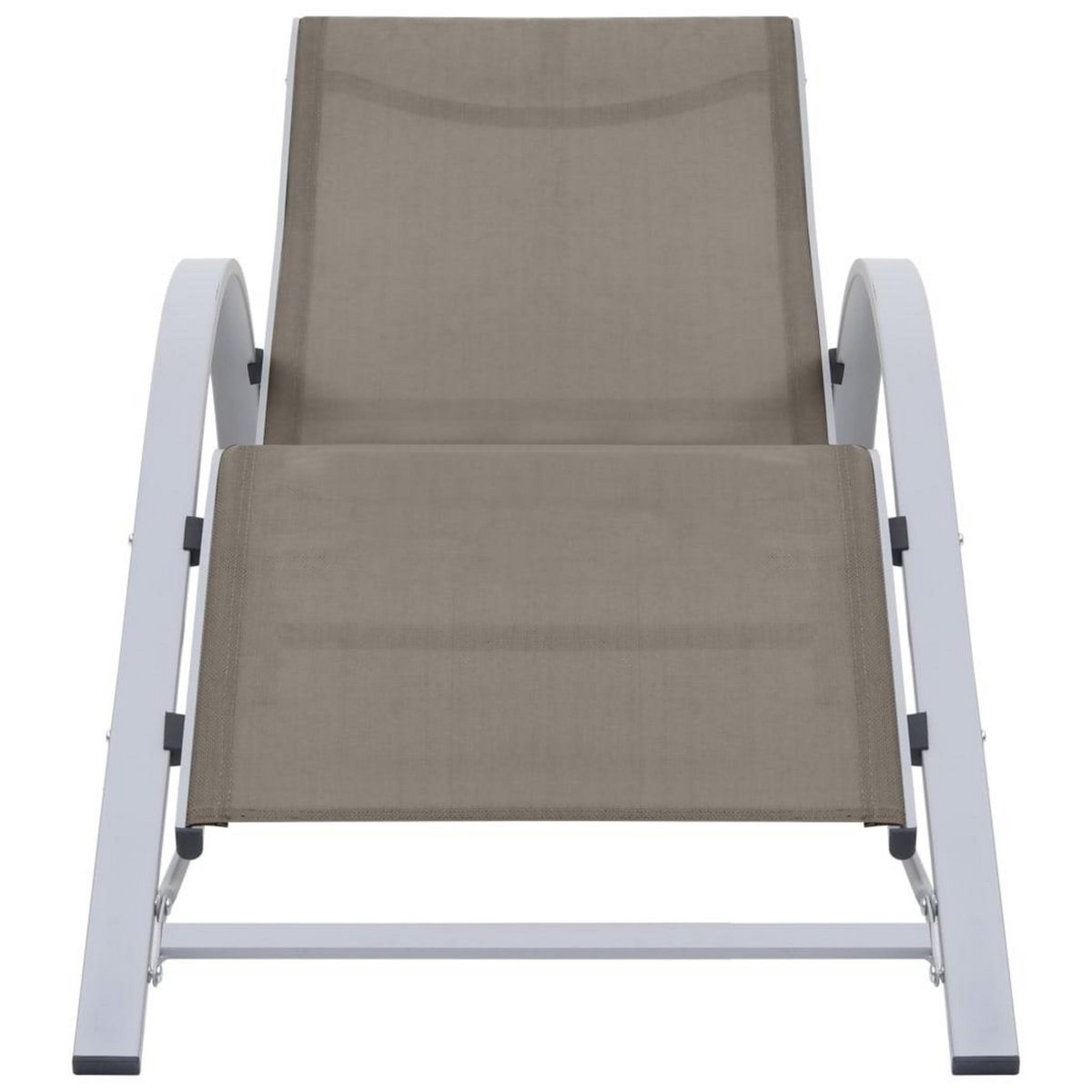 VIDAXL Chaises longues lot de 2 avec table Aluminium Taupe