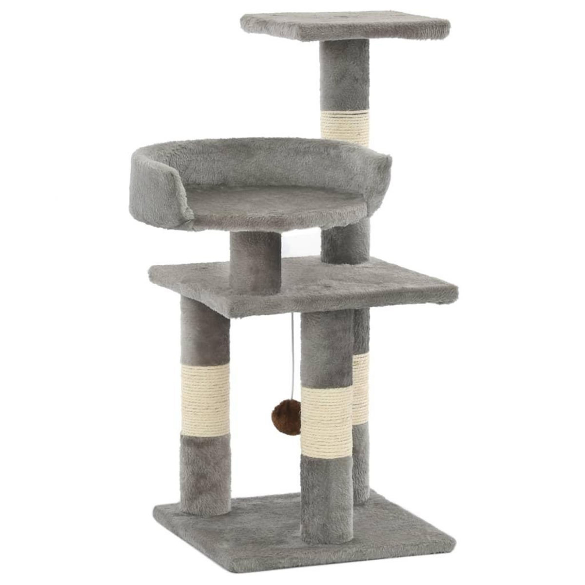 VIDAXL Arbre a chat avec griffoirs en sisal 65 cm Gris