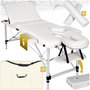 Voir la diapositive 1 : tectake Table de massage portable pliante à 3 zones largeur 60 cm et rembourrage de 5 cm blanc