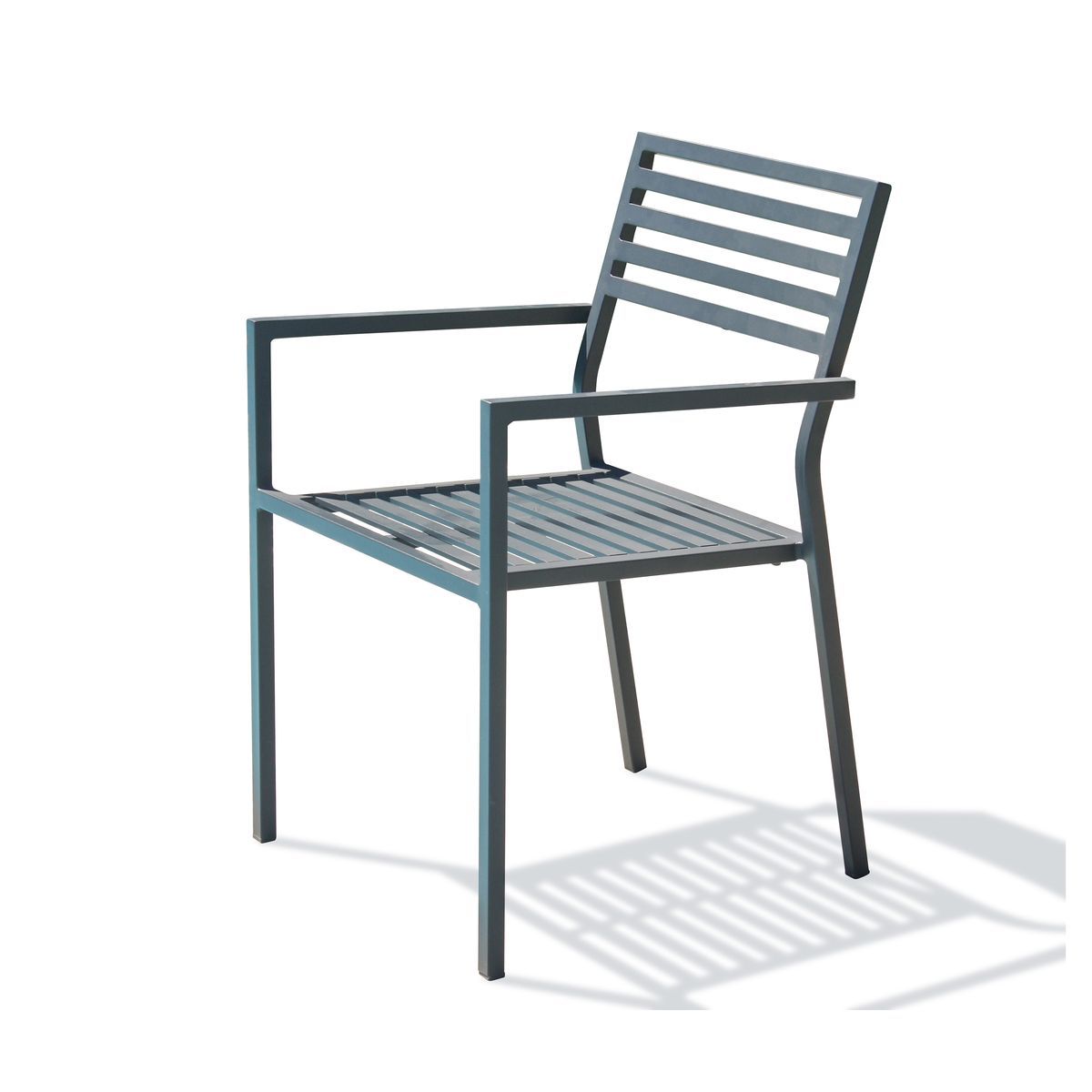 City Garden Fauteuil de jardin empilable en aluminium anthracite GASTON