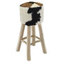 Voir la diapositive 1 : VIDAXL Tabouret de bar Cuir veritable et bois de teck solide