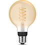 Voir la diapositive 2 : Philips Ampoule LED connectée HUE White E27 9W Filament Globe