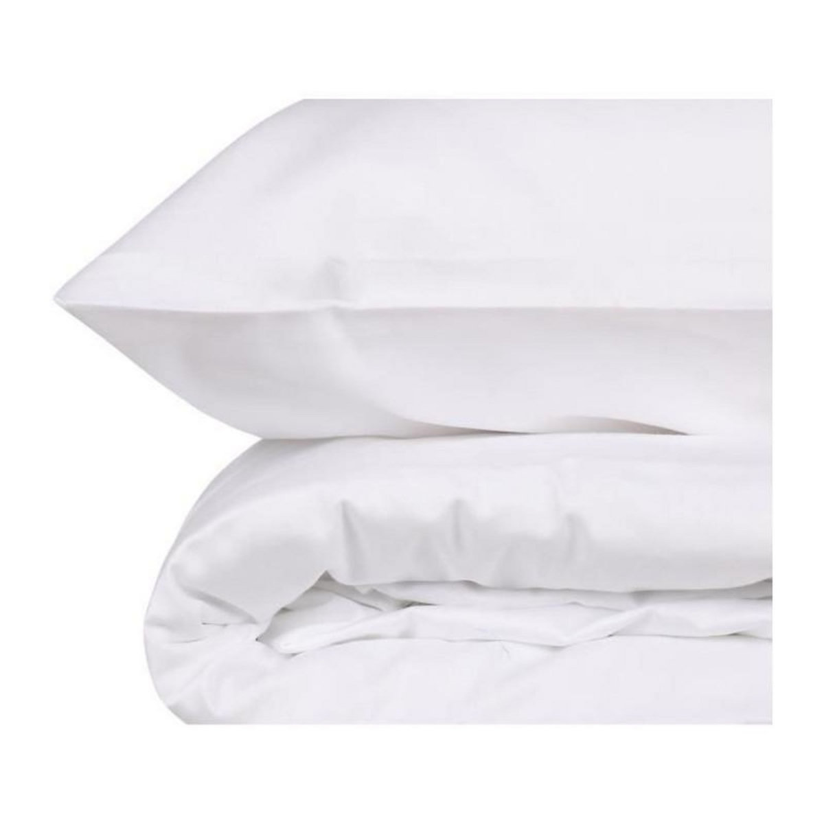GENERIQUE Parure de lit - 129CTN63488 - 1 housse de couette 220 x 240 cm + 2 taies d'oreiller 60 x 60 cm - Satiné 100% coton - Blanc