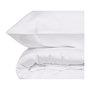 Voir la diapositive 4 : GENERIQUE Parure de lit - 129CTN63488 - 1 housse de couette 220 x 240 cm + 2 taies d'oreiller 60 x 60 cm - Satiné 100% coton - Blanc