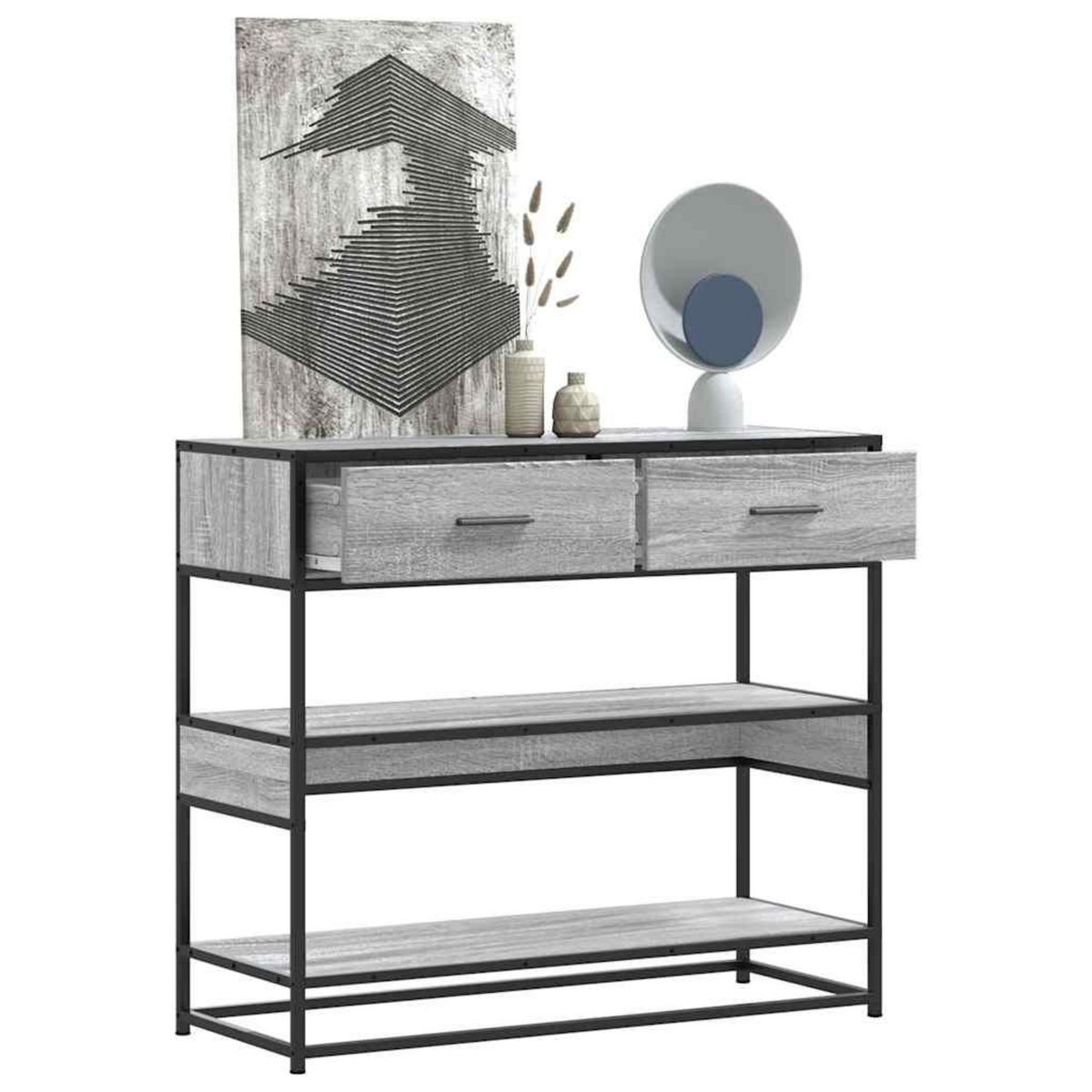 VIDAXL Table console sonoma gris 90x35x80 cm bois d'ingenierie