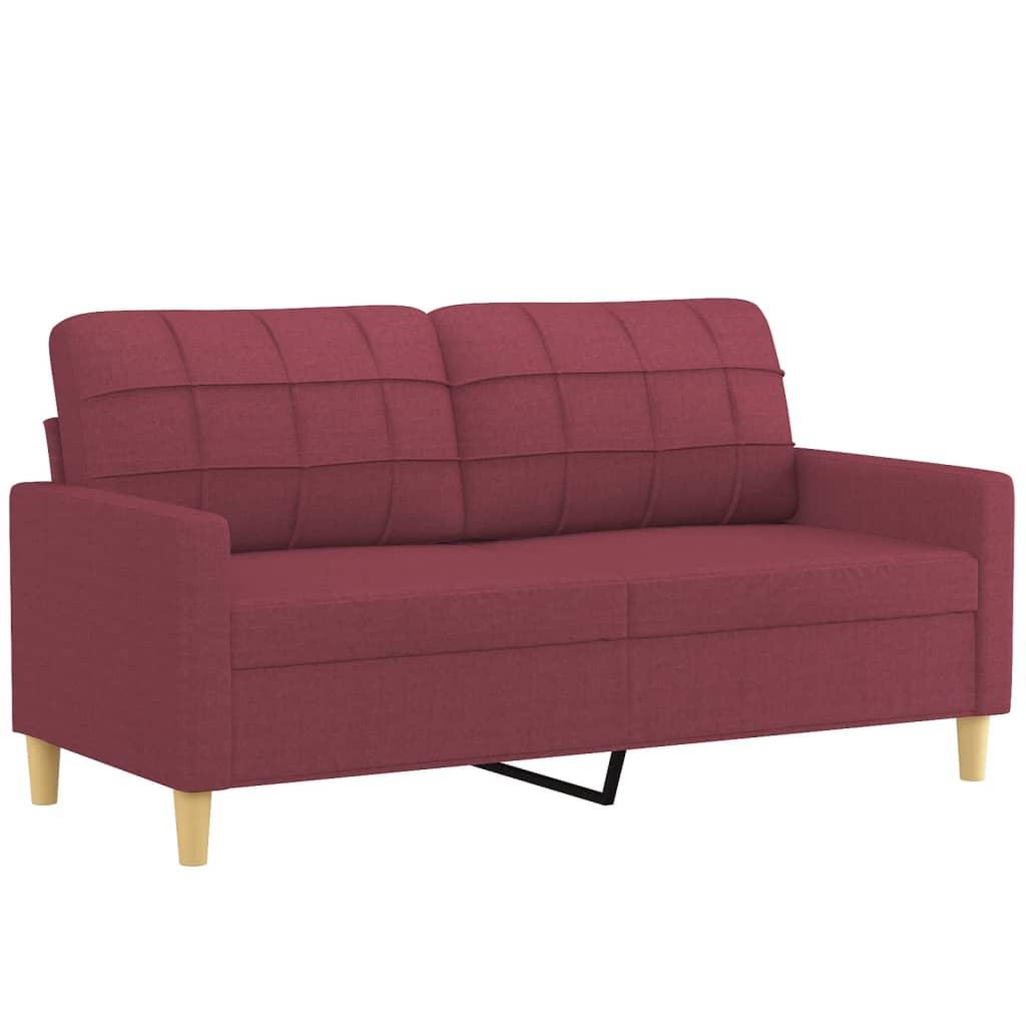 Voir la diapositive 4 : VIDAXL Ensemble de canapes 3 pcs avec coussins rouge bordeaux tissu
