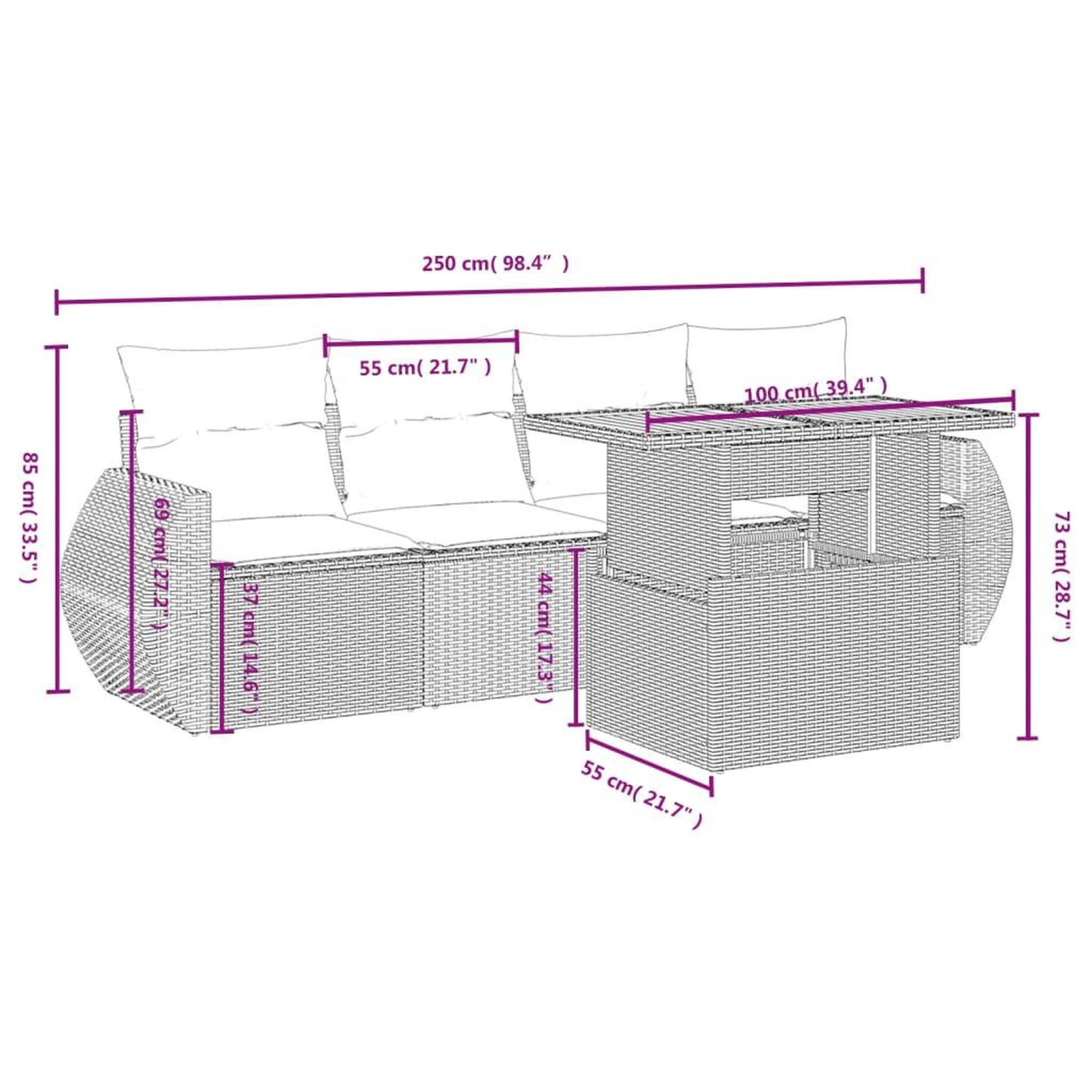 Voir la diapositive 3 : VIDAXL Salon de jardin 5 pcs avec coussins noir resine tressee