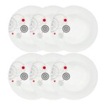 SECRET DE GOURMET Lot de 6 Assiettes Plates  Instant  27cm Blanc