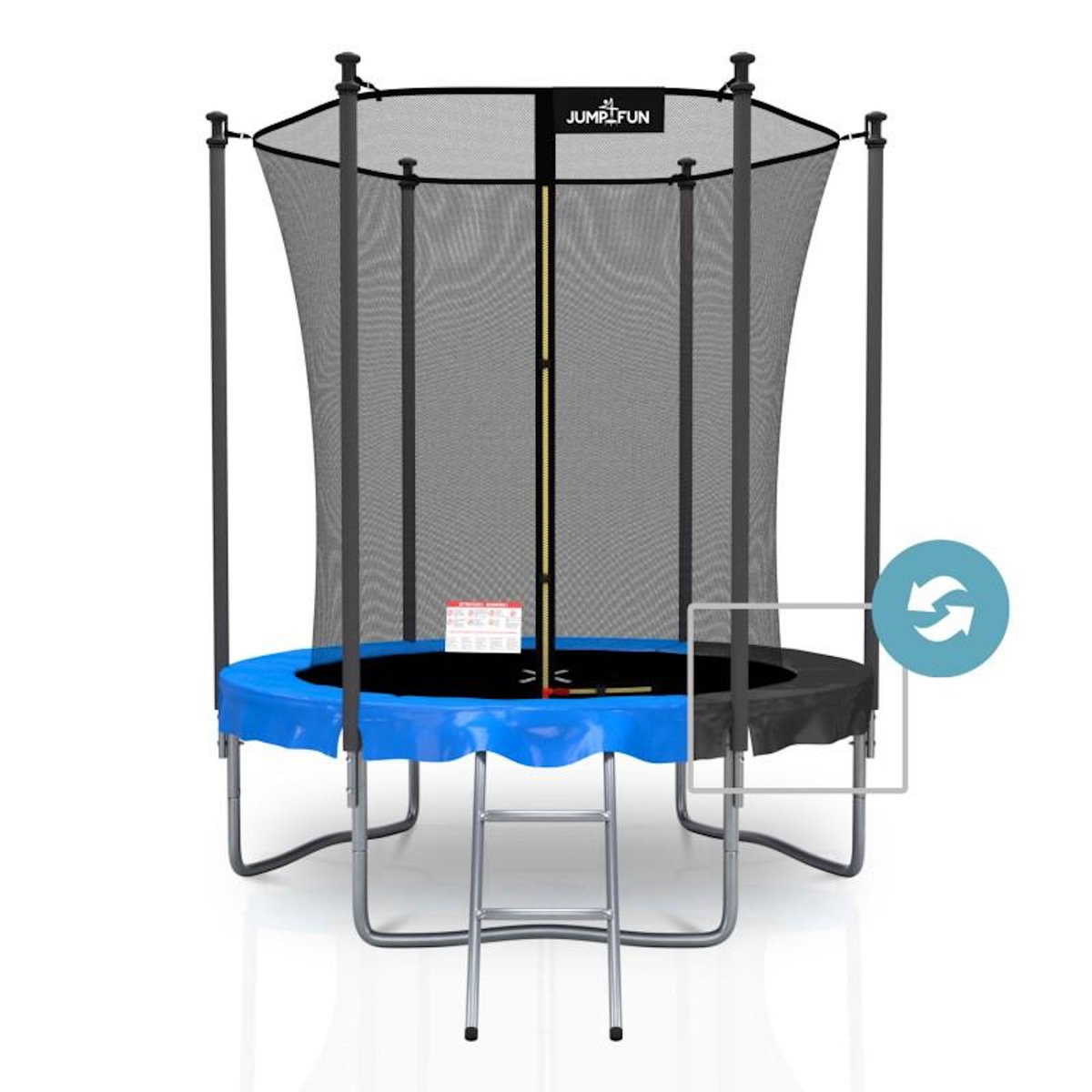 JUMP4FUN Trampoline extérieur Classique ø185 cm- 6FT- Inclus Filet multi- jeux