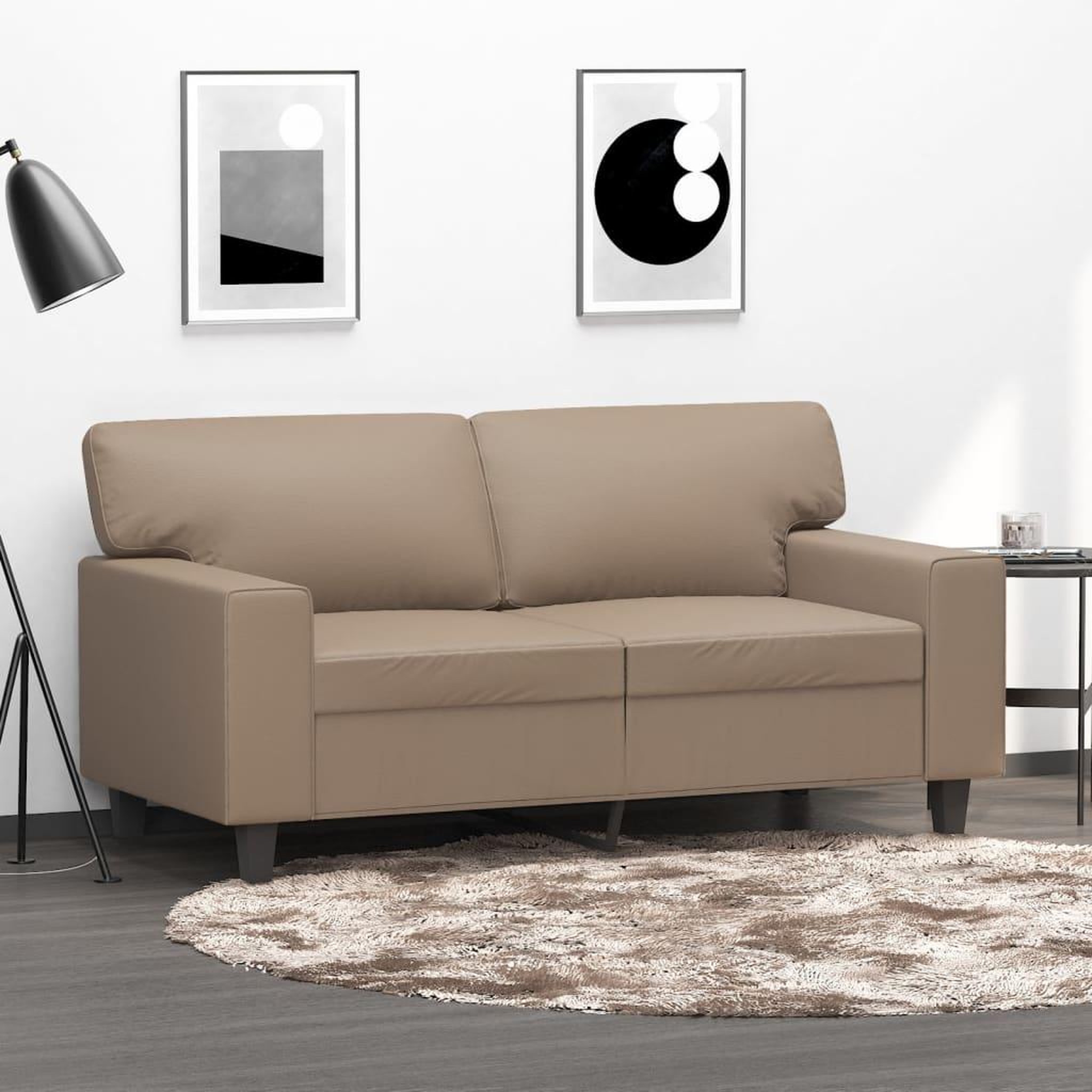VIDAXL Canape a 2 places Cappuccino 120 cm Similicuir