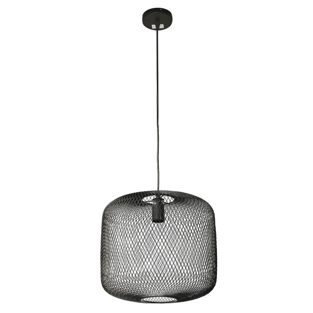 DIVERS Plafonnier design industriel en métal Spirit - H. 115 cm - Noir