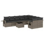 Voir la diapositive 2 : VIDAXL Salon de jardin avec coussins 10 pcs gris resine tressee