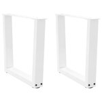 VIDAXL Pieds de table a manger forme V 2pcs blanc 60x(42-43,3)cm acier