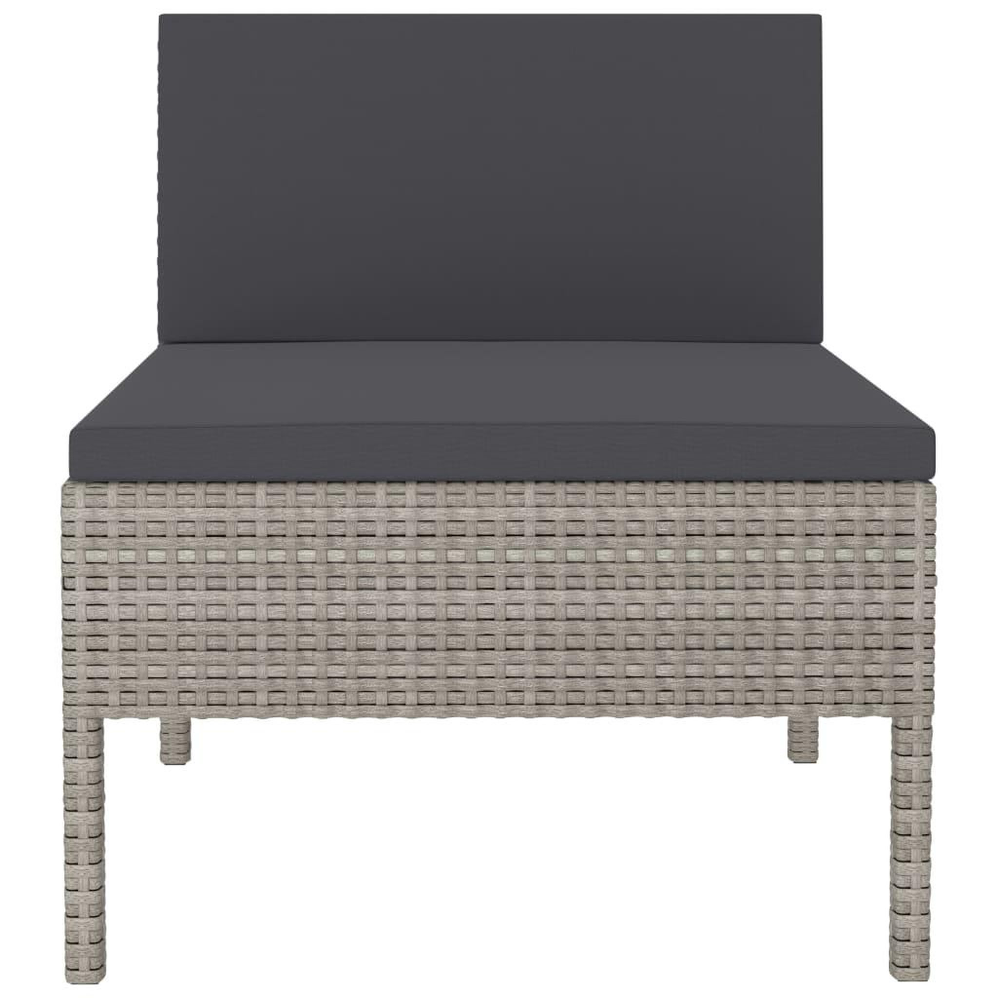 Voir la diapositive 4 : VIDAXL Chaises de jardin lot de 3 avec coussins Resine tressee Gris