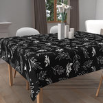 SOLEIL D'OCRE Nappe imprimée anti-tâches NEPTUNE, par Soleil d'Ocre. Coloris disponibles : Noir