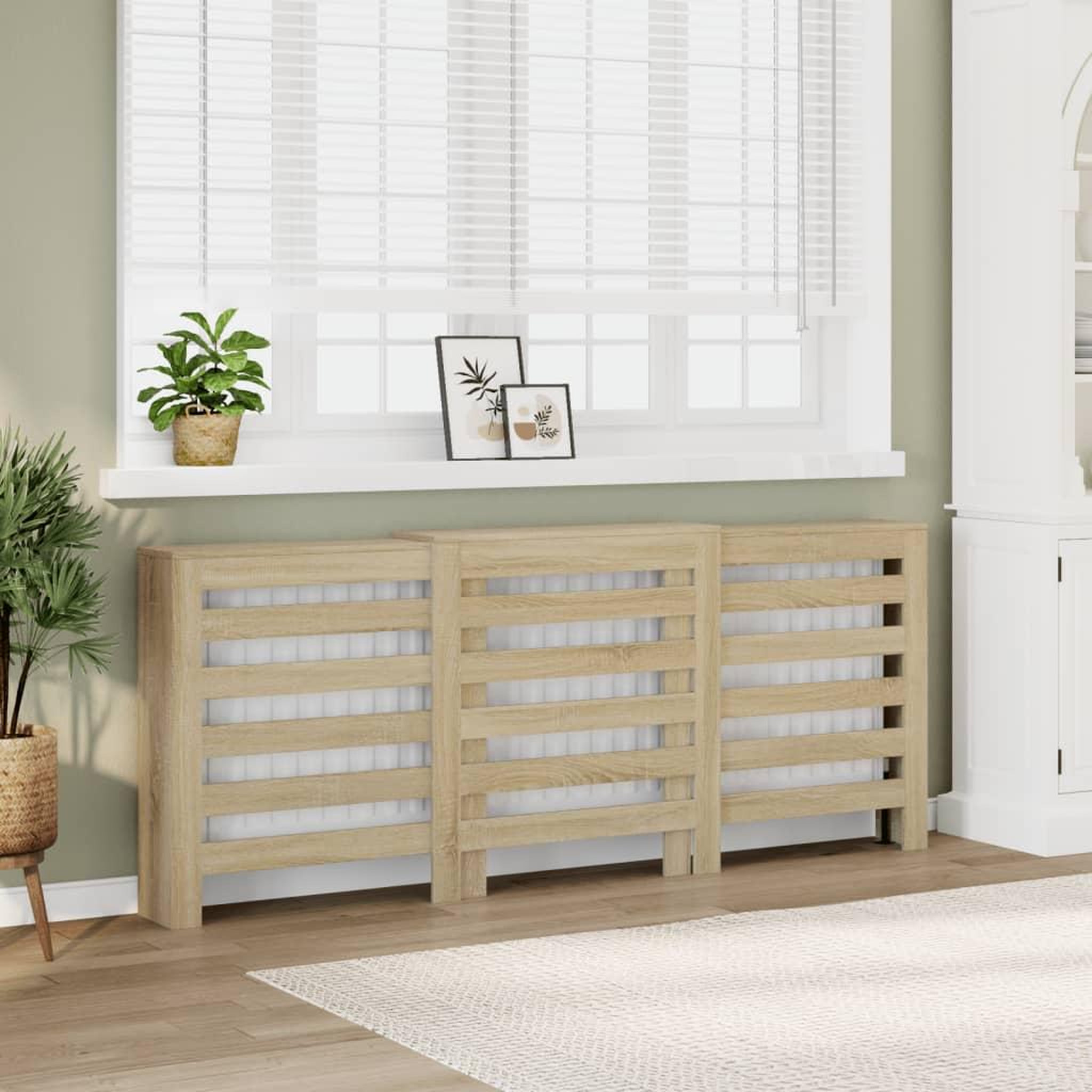 VIDAXL Cache-radiateur chene sonoma 205x21,5x83,5 cm bois d'ingenierie