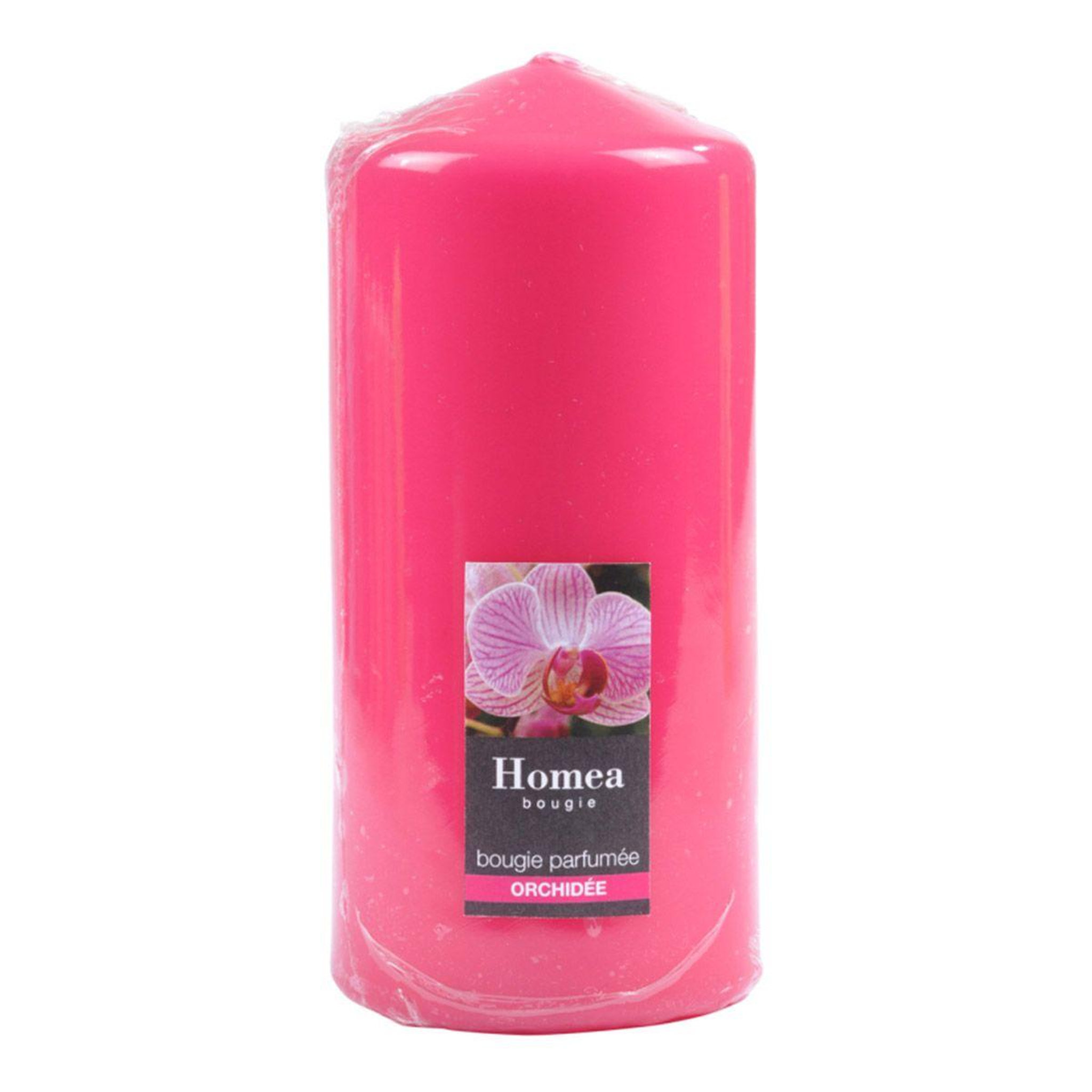 Voir la diapositive 2 : HOMEA Bougie pilier design  essentiel  15cm orchidée