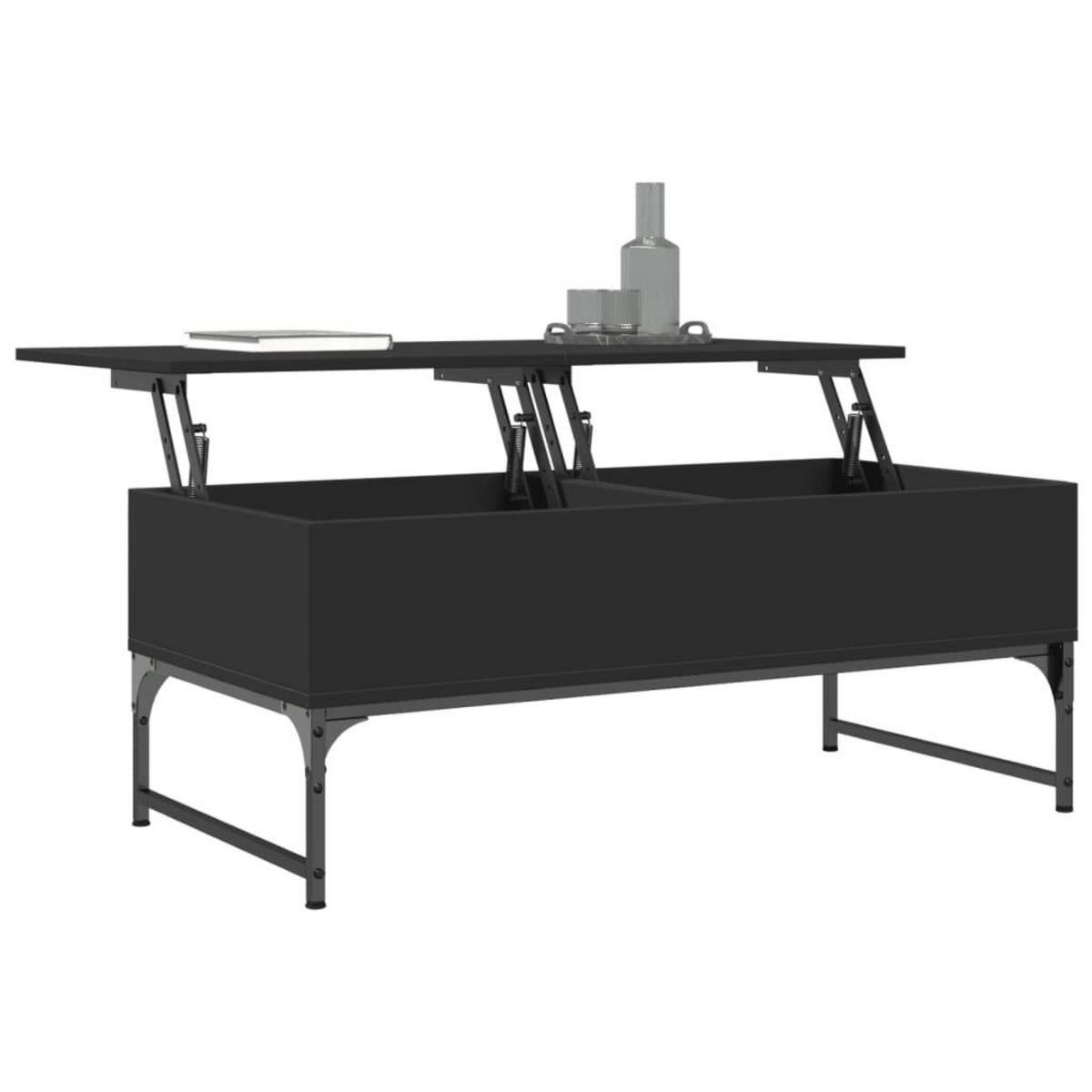VIDAXL Table basse noir 100x50x40 cm bois d'ingenierie et metal