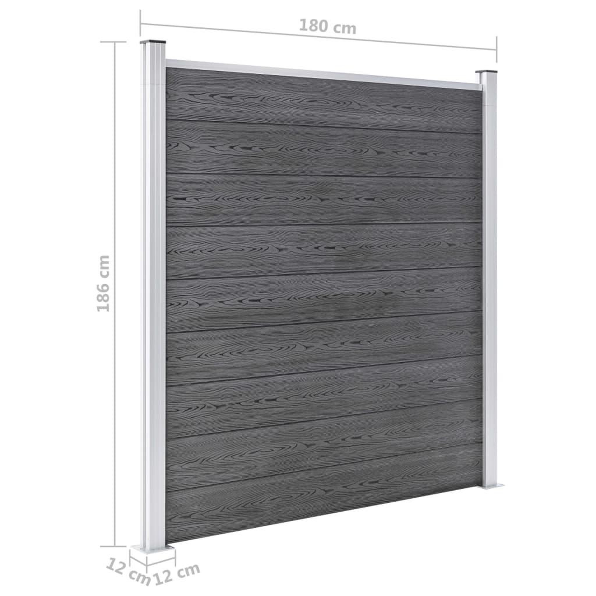 Voir la diapositive 6 : VIDAXL Ensemble de cloture WPC 1 Carre + 1 Incline 273x186 cm Gris