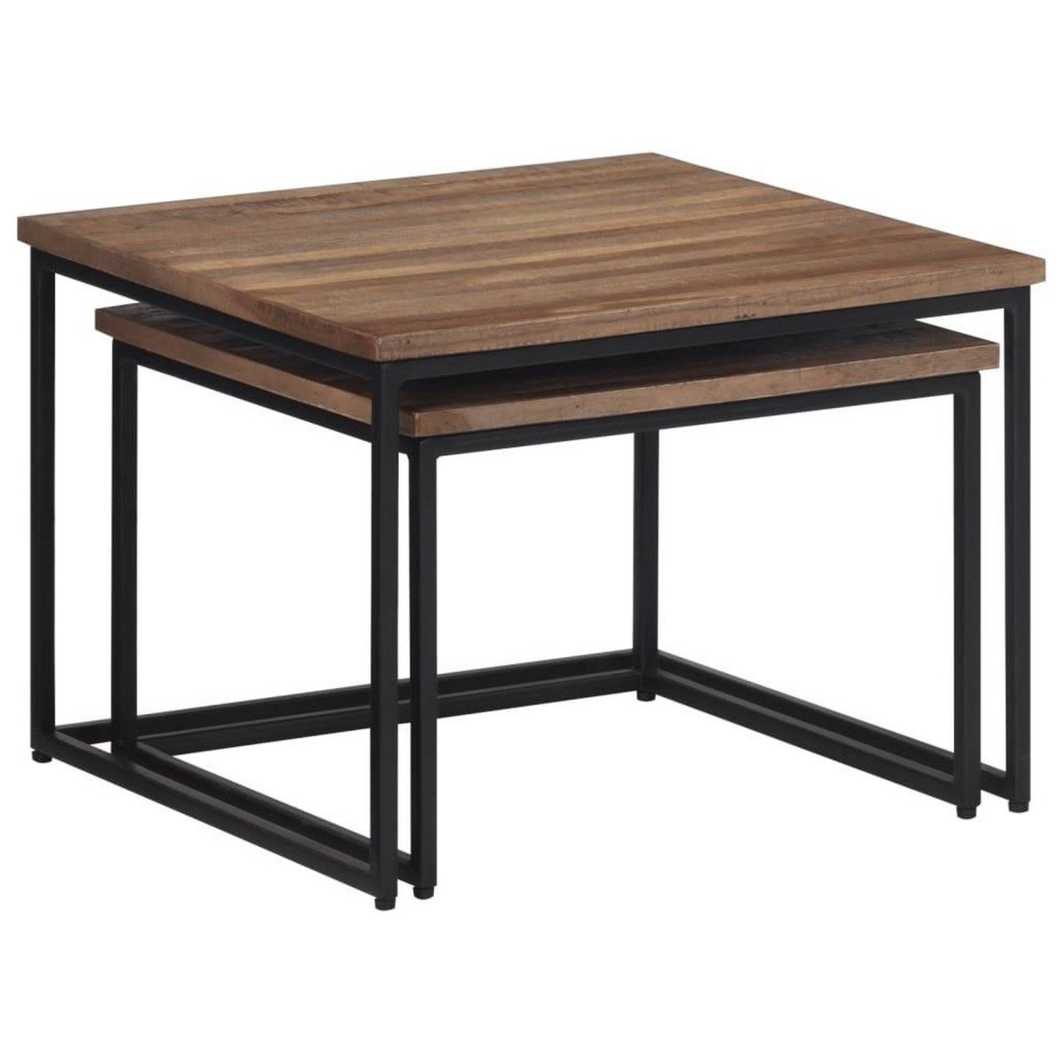 VIDAXL Tables basses gigognes 2 pcs bois massif de teck