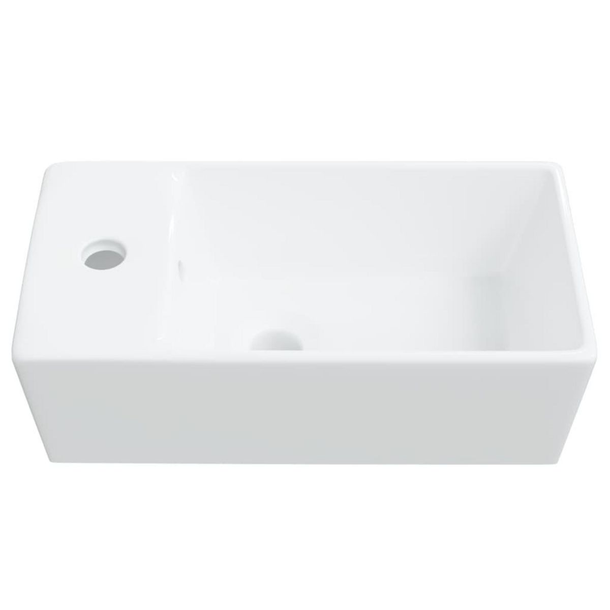 VIDAXL Lavabo blanc 48x25x15 cm ceramique