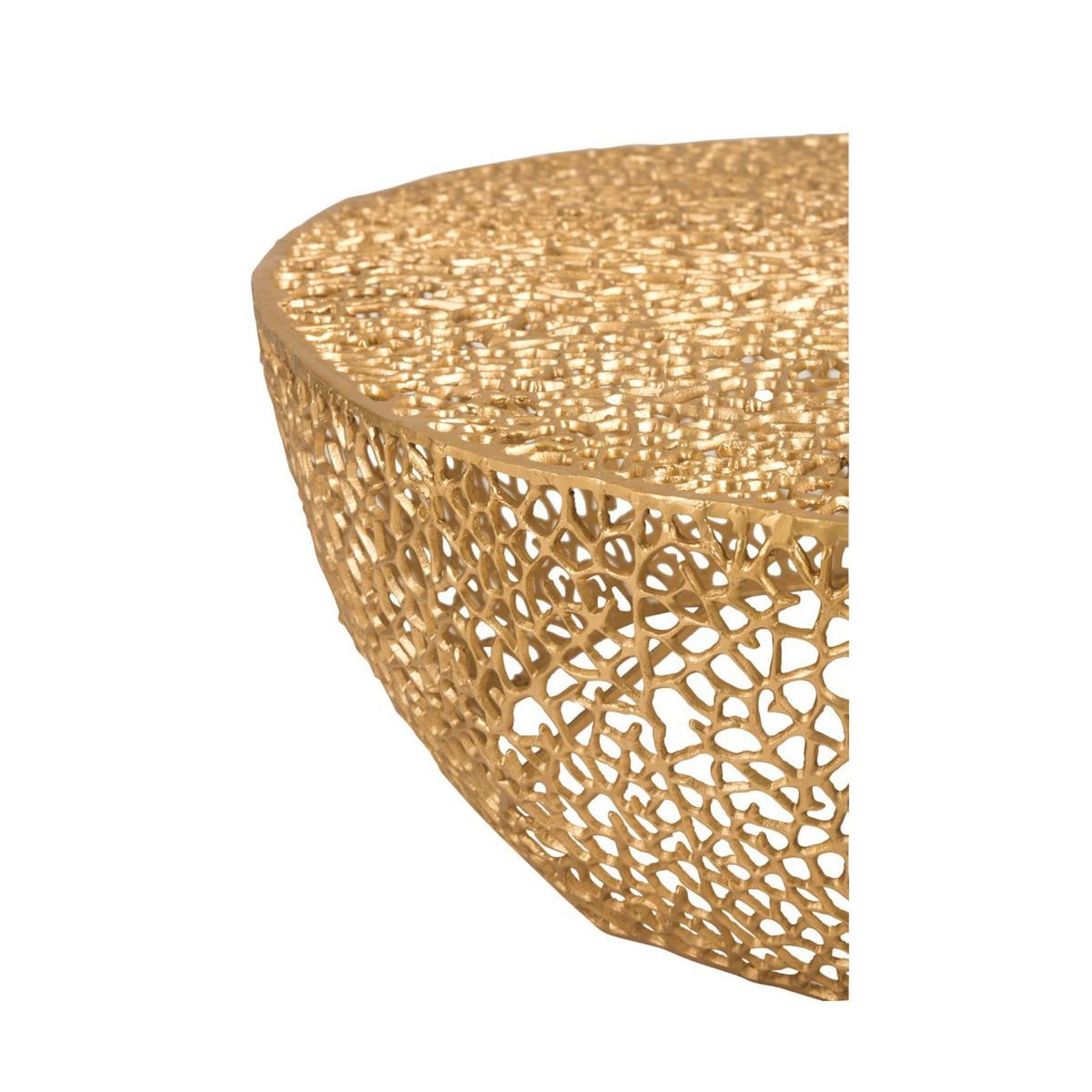 Voir la diapositive 2 : J-LINE Table basse design  corail  114cm or