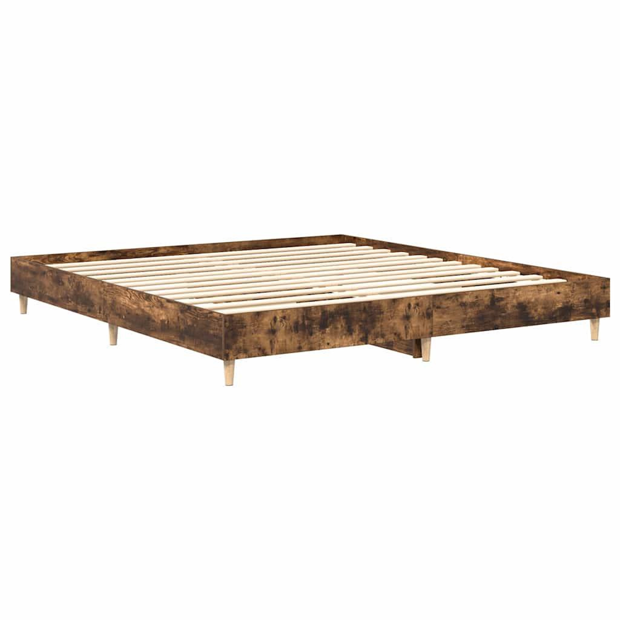 Voir la diapositive 4 : VIDAXL Cadre de lit sans matelas chene fume 200x200 cm bois ingenierie