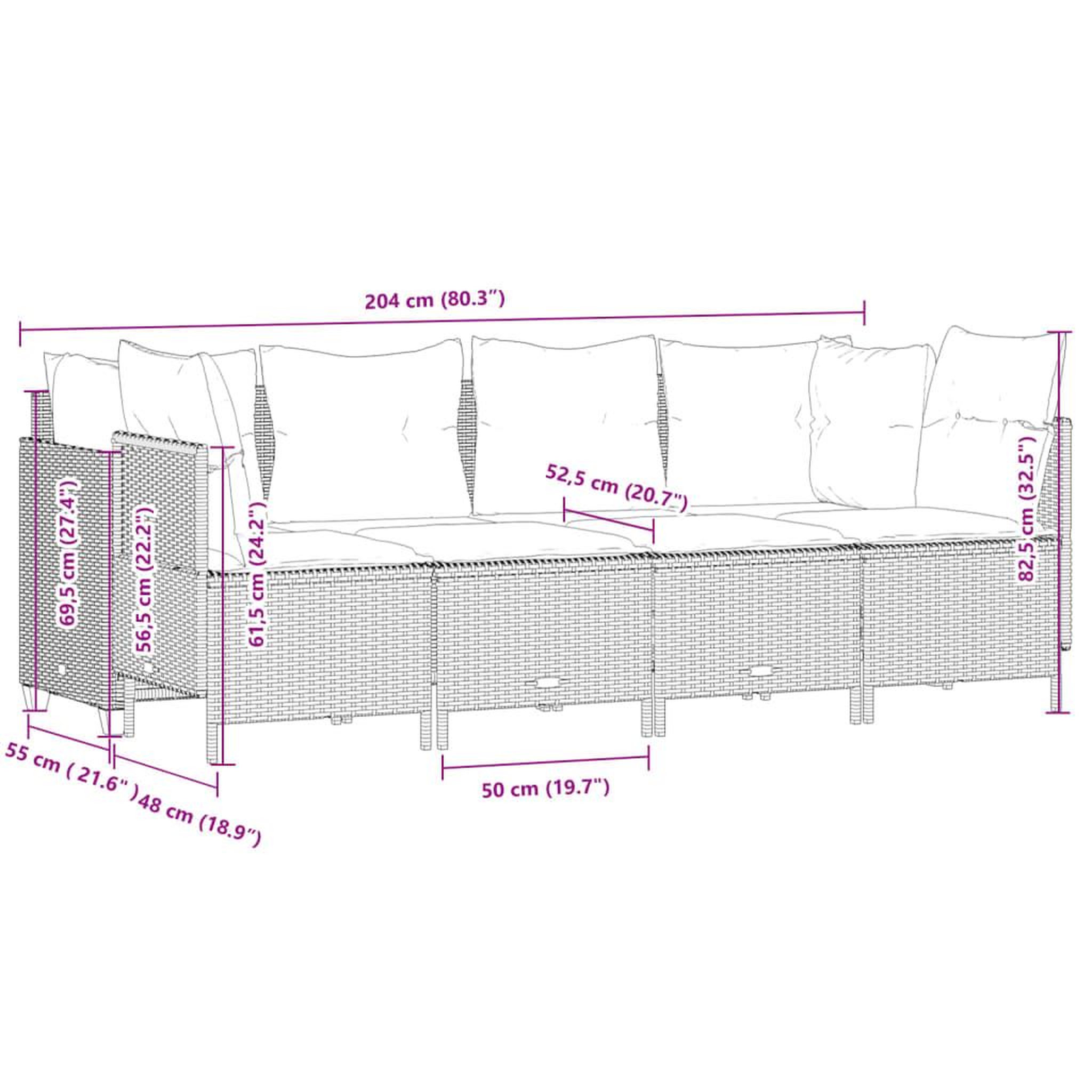 Voir la diapositive 6 : VIDAXL Salon de jardin 5 pcs avec coussins gris clair resine tressee