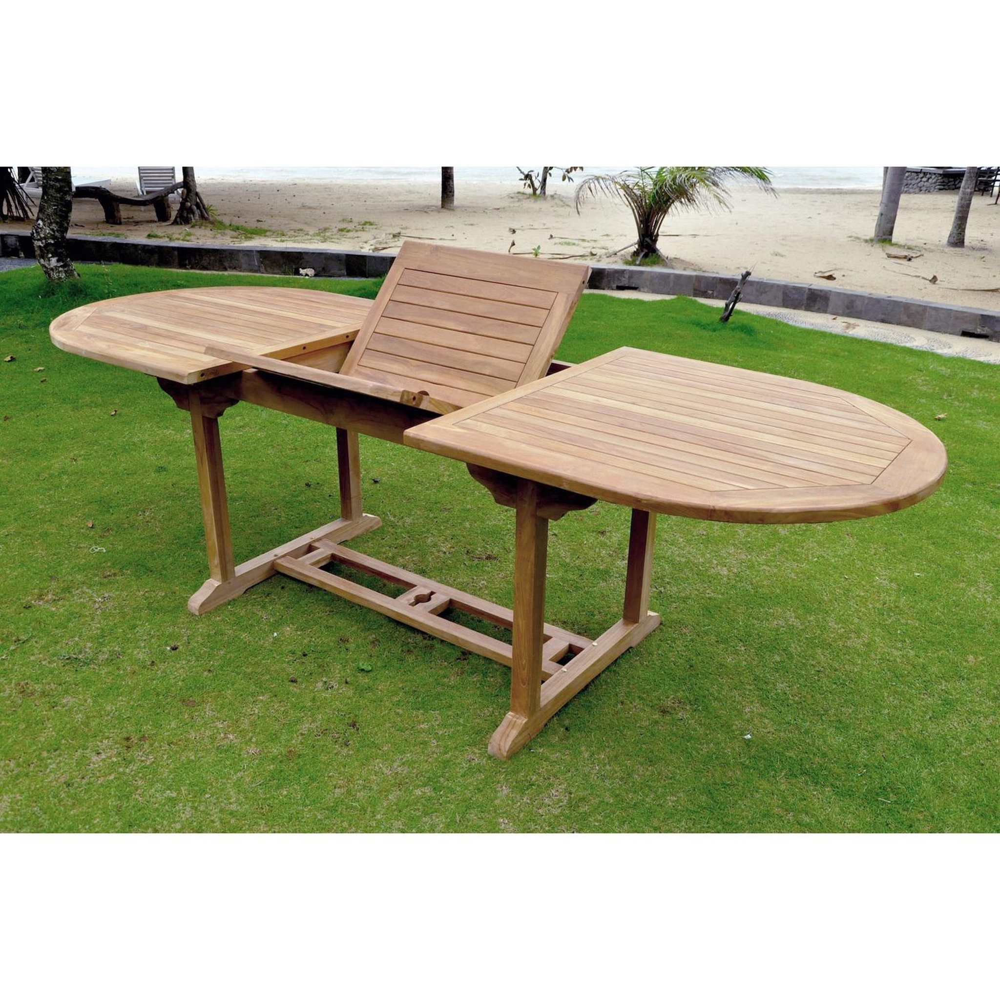 Voir la diapositive 4 : CONCEPT USINE Table de jardin extensible 10 places en teck brut KAJANG