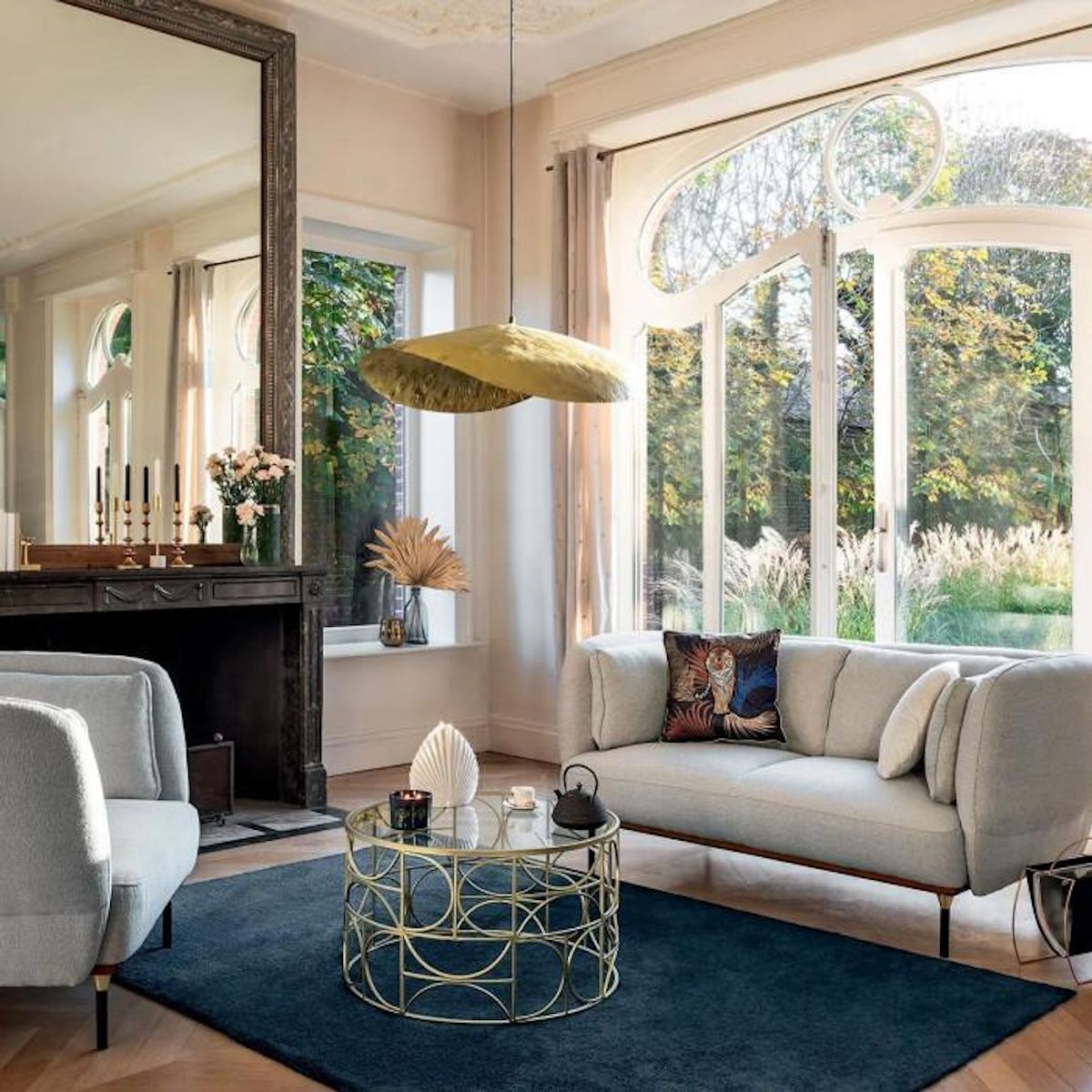 ATMOSPHERA Tapis Déco Uni  Joanne  120x170cm Bleu Encre